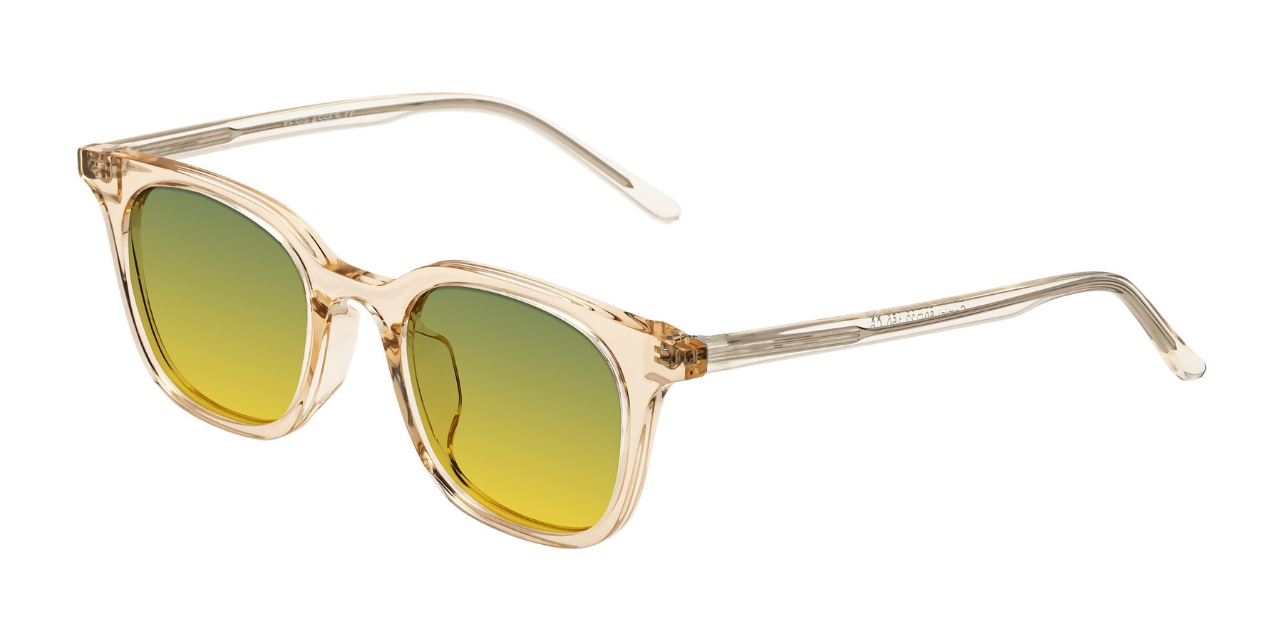 Angle of Gemini in Champagne with Green / Yellow Gradient Lenses