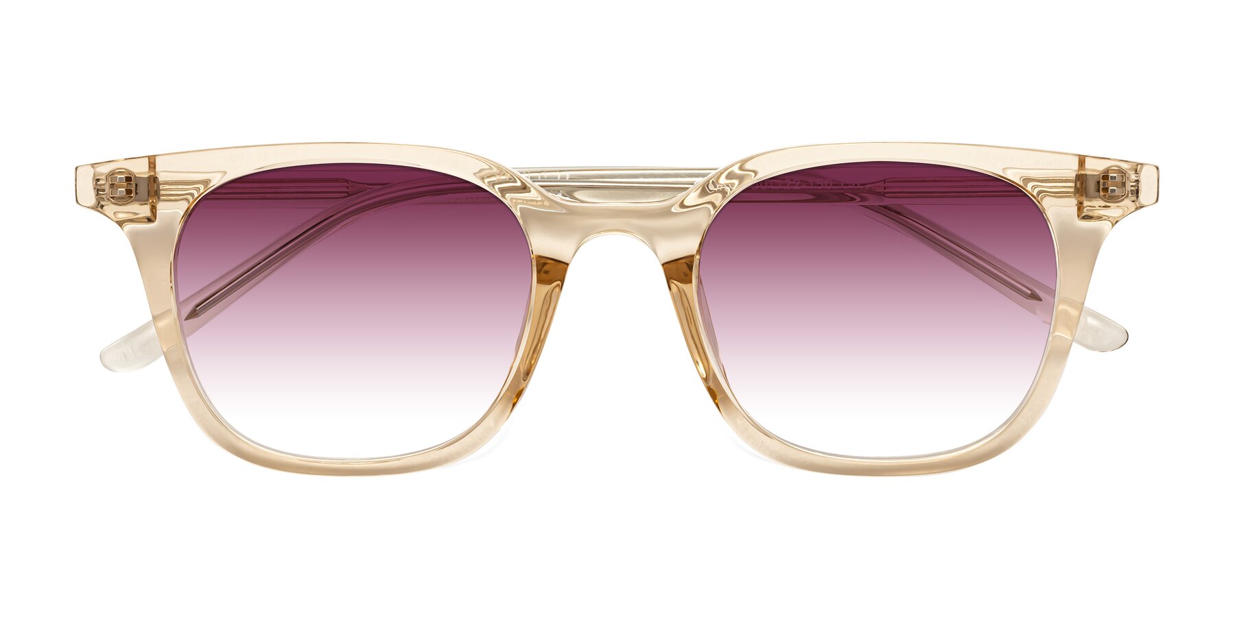 Folded Front of Gemini in Champagne with Wine Gradient Lenses