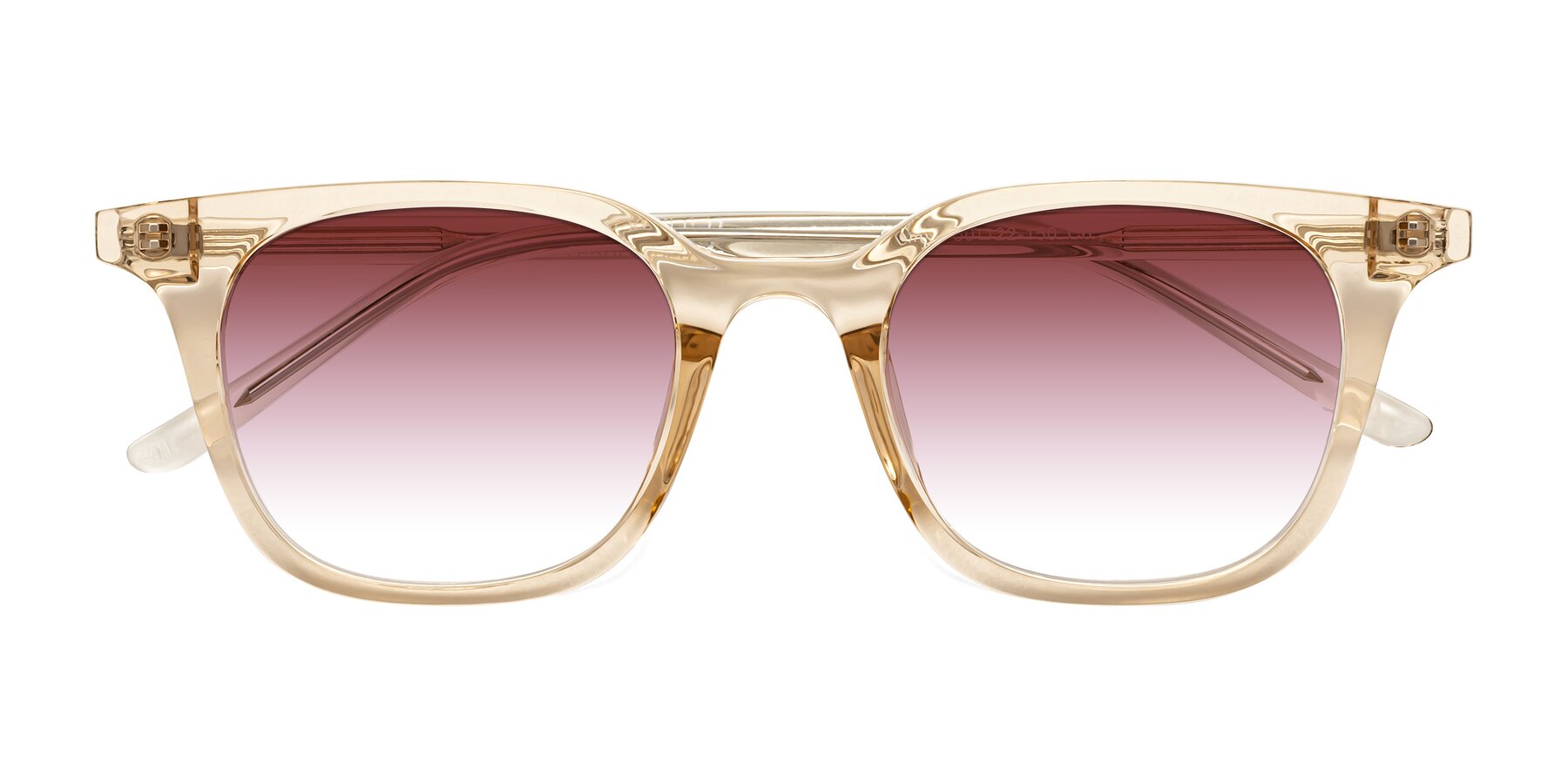 Folded Front of Gemini in Champagne with Garnet Gradient Lenses