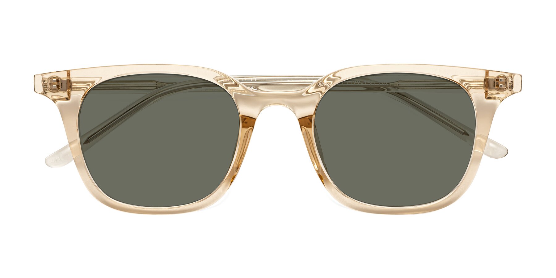 Folded Front of Gemini in Champagne with Gray Polarized Lenses