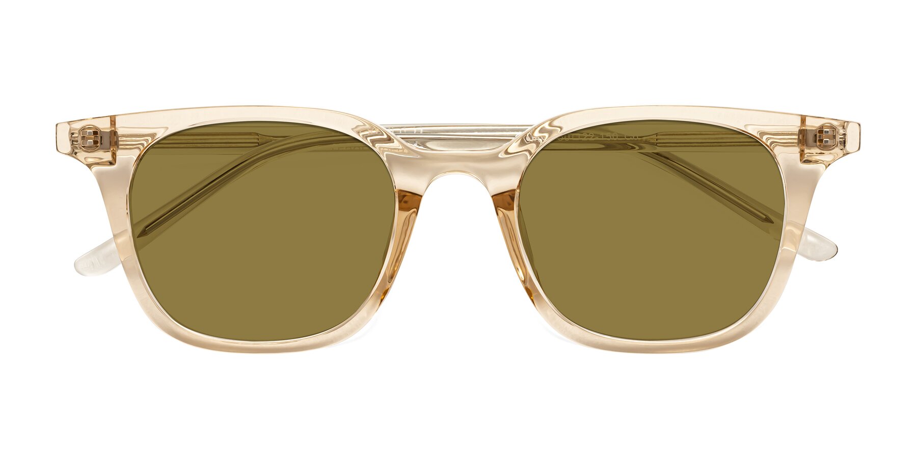 Folded Front of Gemini in Champagne with Brown Polarized Lenses
