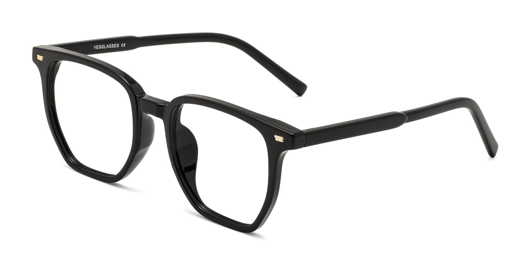 Angle of Lucky in Black with Clear Eyeglass Lenses