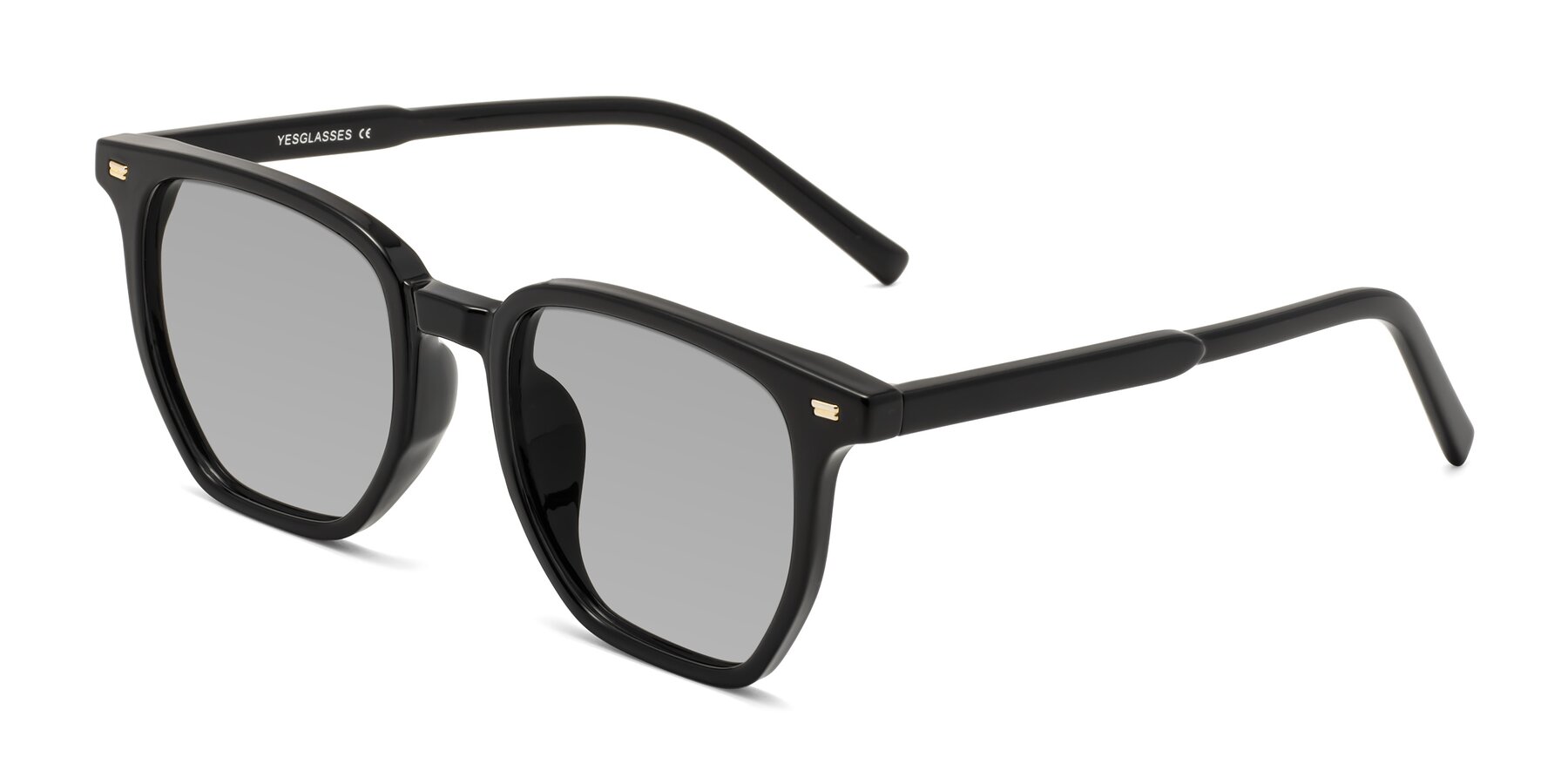 Angle of Lucky in Black with Light Gray Tinted Lenses