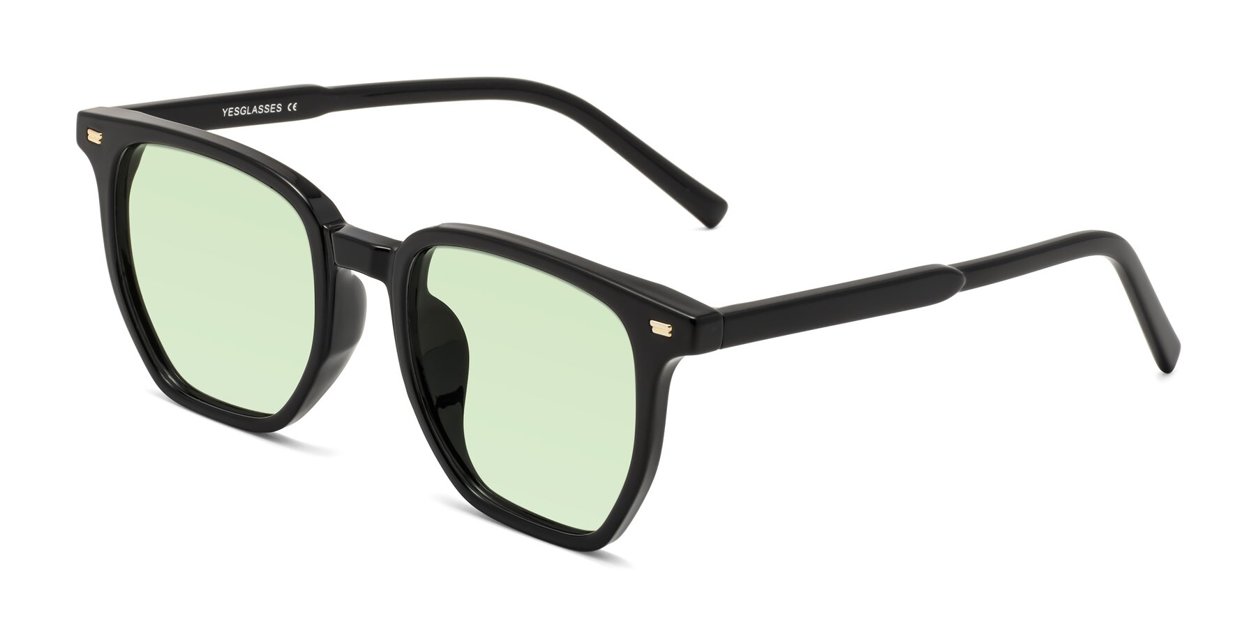 Angle of Lucky in Black with Light Green Tinted Lenses