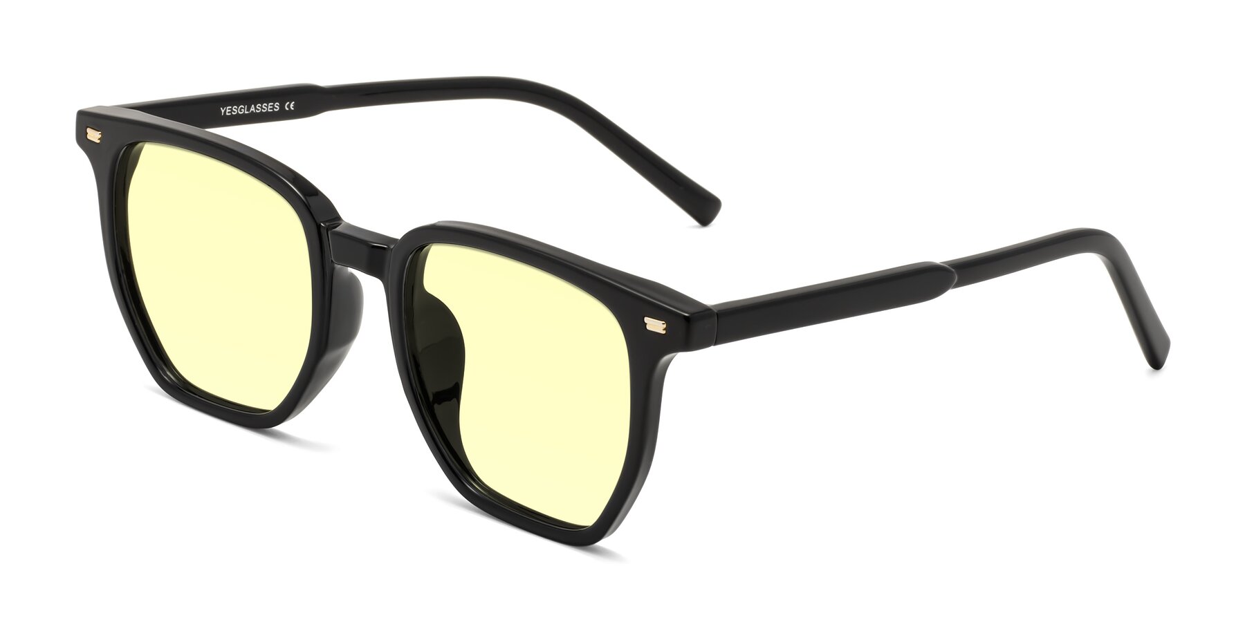 Angle of Lucky in Black with Light Yellow Tinted Lenses