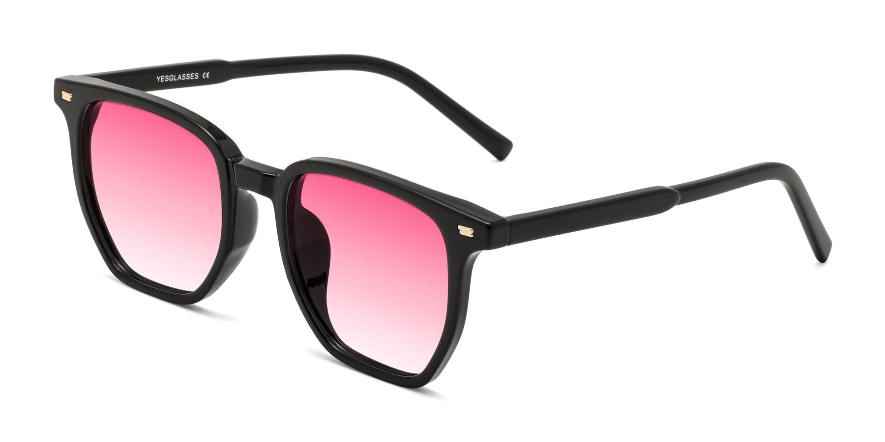 Angle of Lucky in Black with Pink Gradient Lenses