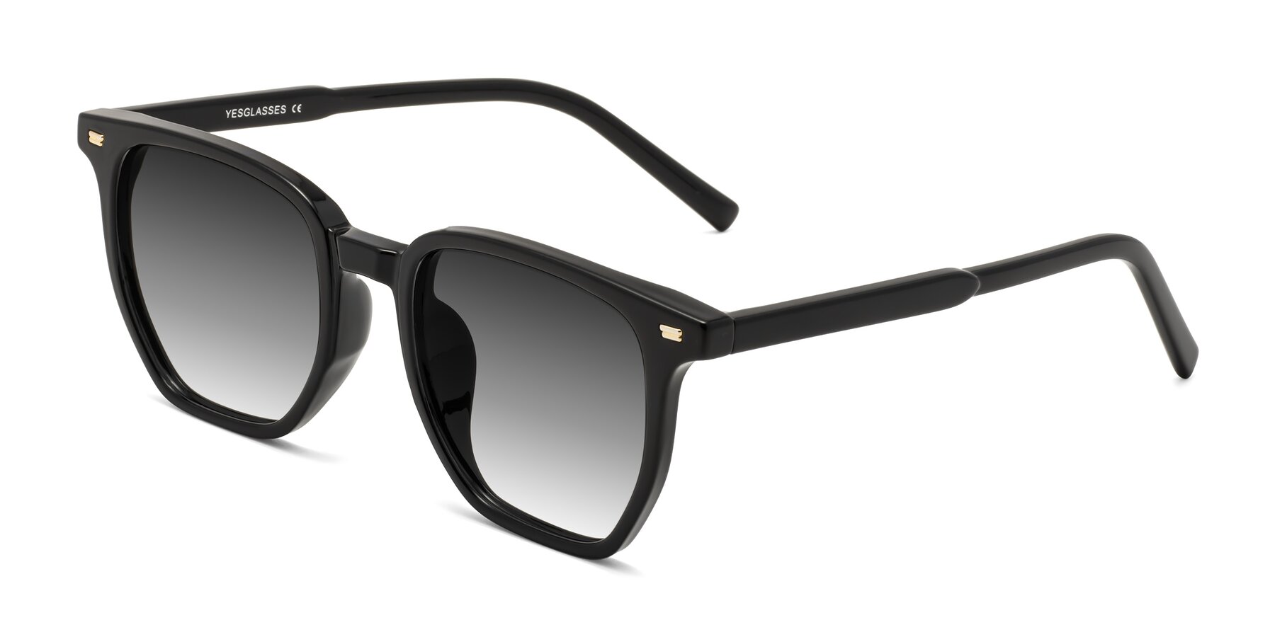 Angle of Lucky in Black with Gray Gradient Lenses