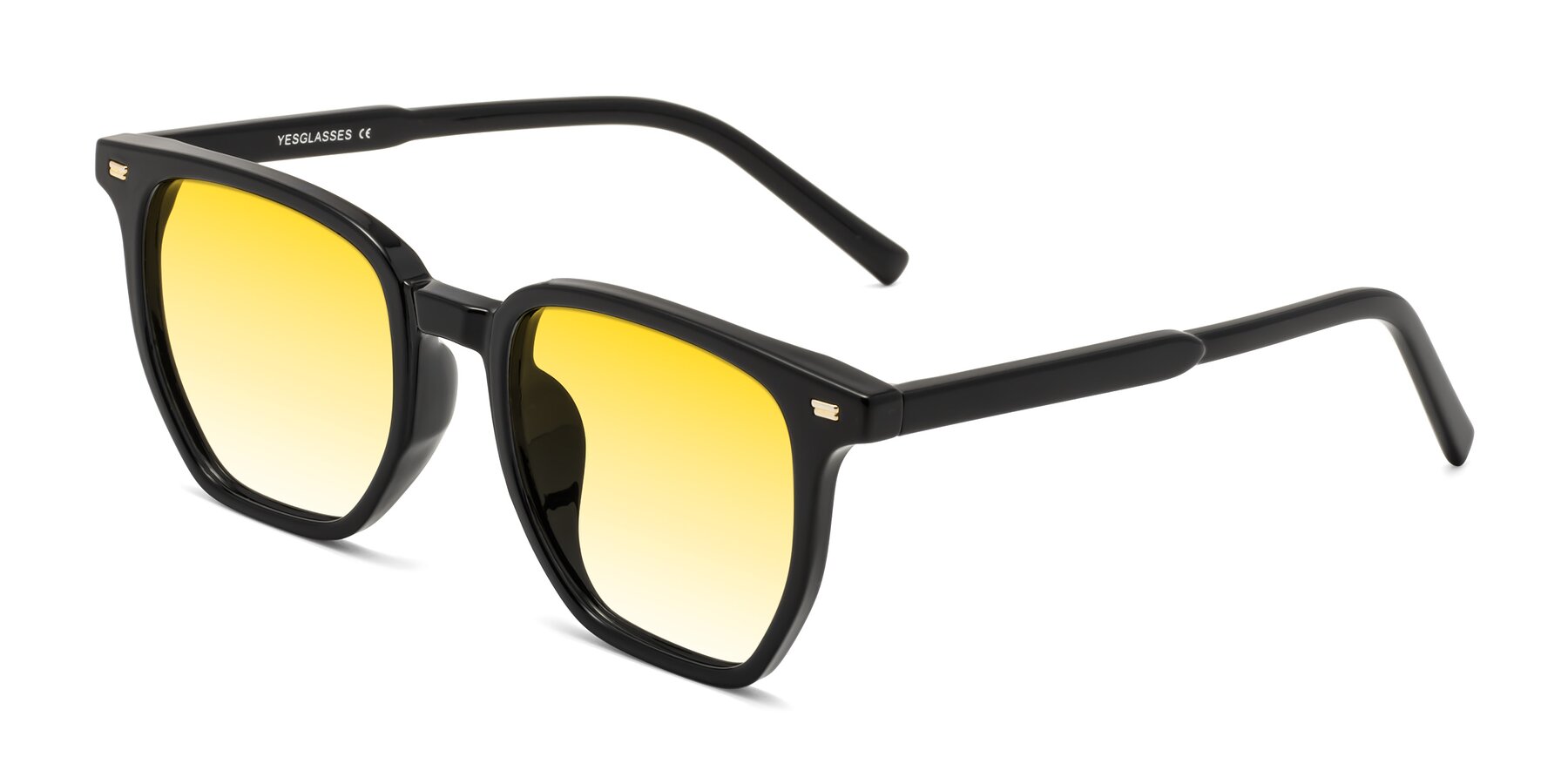 Angle of Lucky in Black with Yellow Gradient Lenses