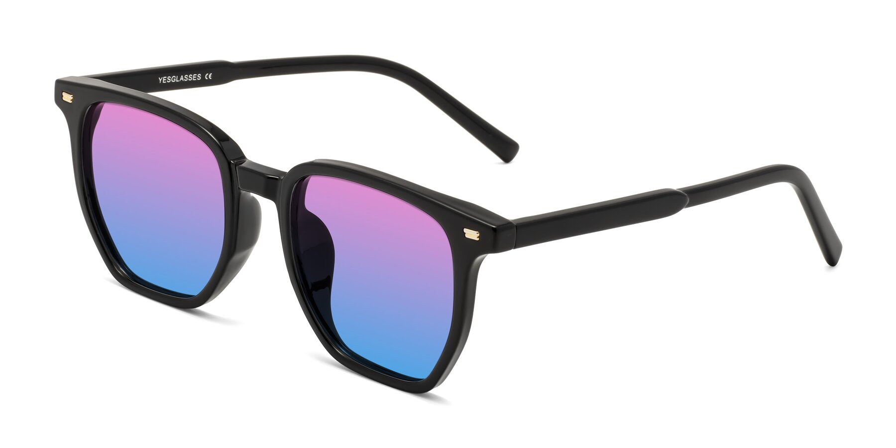 Angle of Lucky in Black with Pink / Blue Gradient Lenses