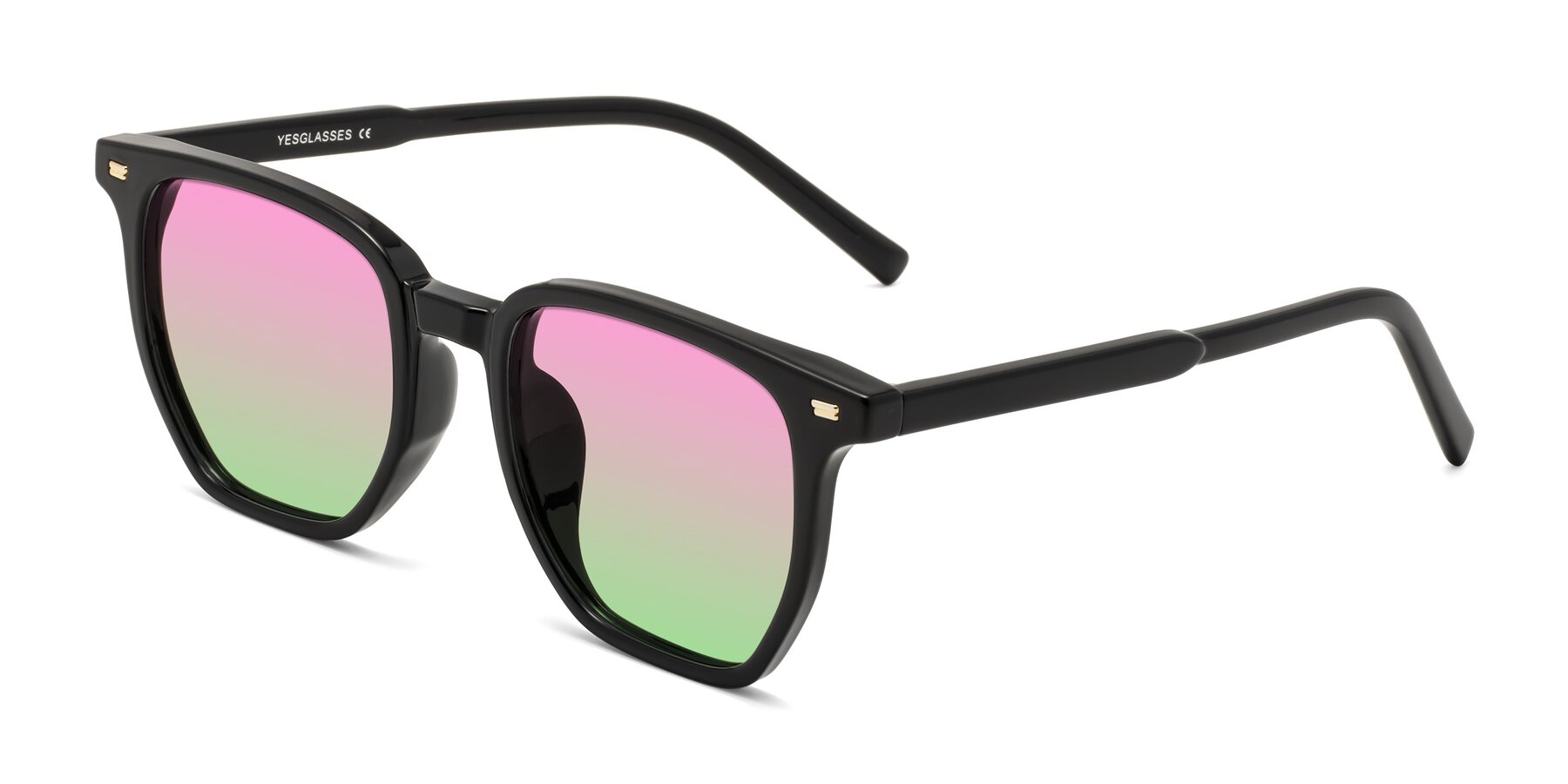 Angle of Lucky in Black with Pink / Green Gradient Lenses