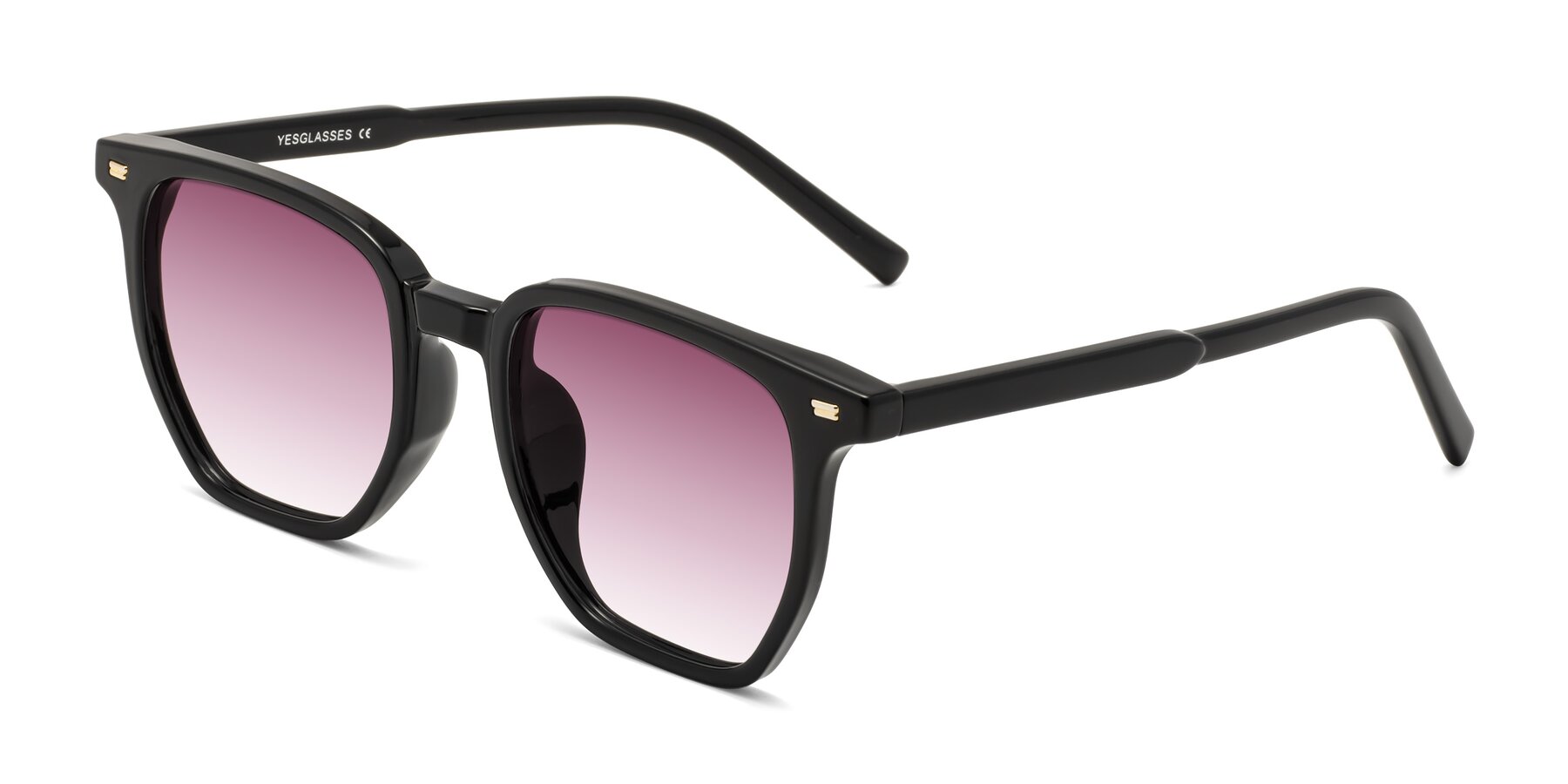 Angle of Lucky in Black with Wine Gradient Lenses