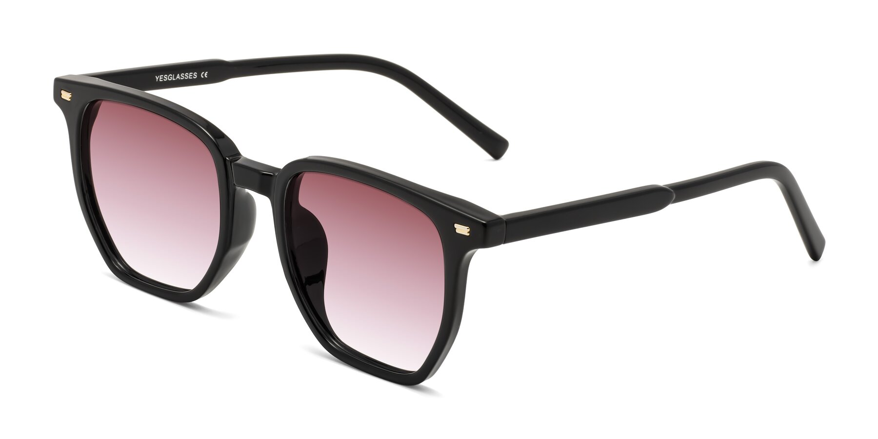 Angle of Lucky in Black with Garnet Gradient Lenses