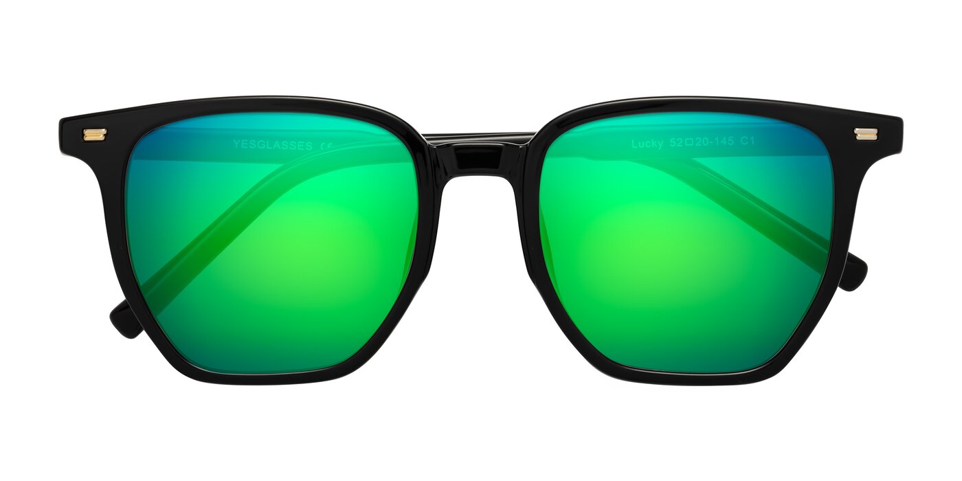 Lucky - Black Flash Mirrored Sunglasses