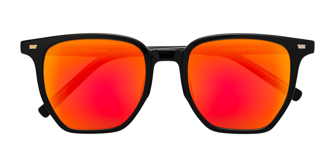 Lucky - Black Flash Mirrored Sunglasses