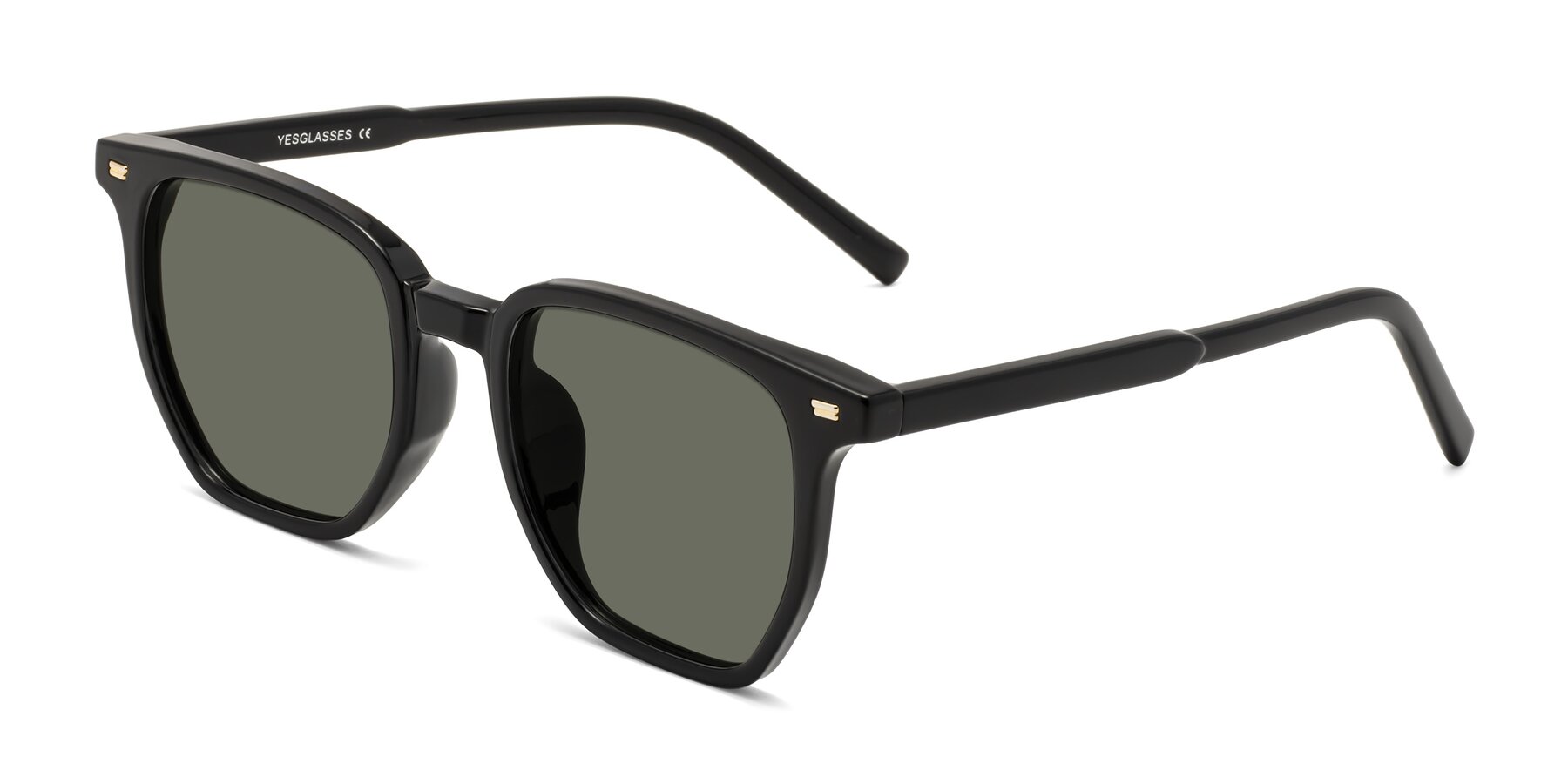 Angle of Lucky in Black with Gray Polarized Lenses