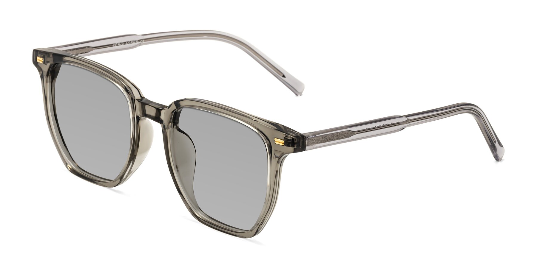 Angle of Lucky in Translucent Gray with Light Gray Tinted Lenses