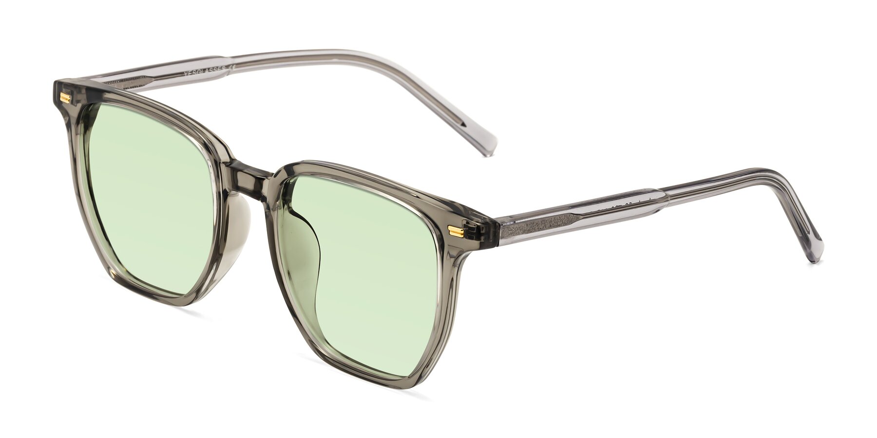 Angle of Lucky in Translucent Gray with Light Green Tinted Lenses