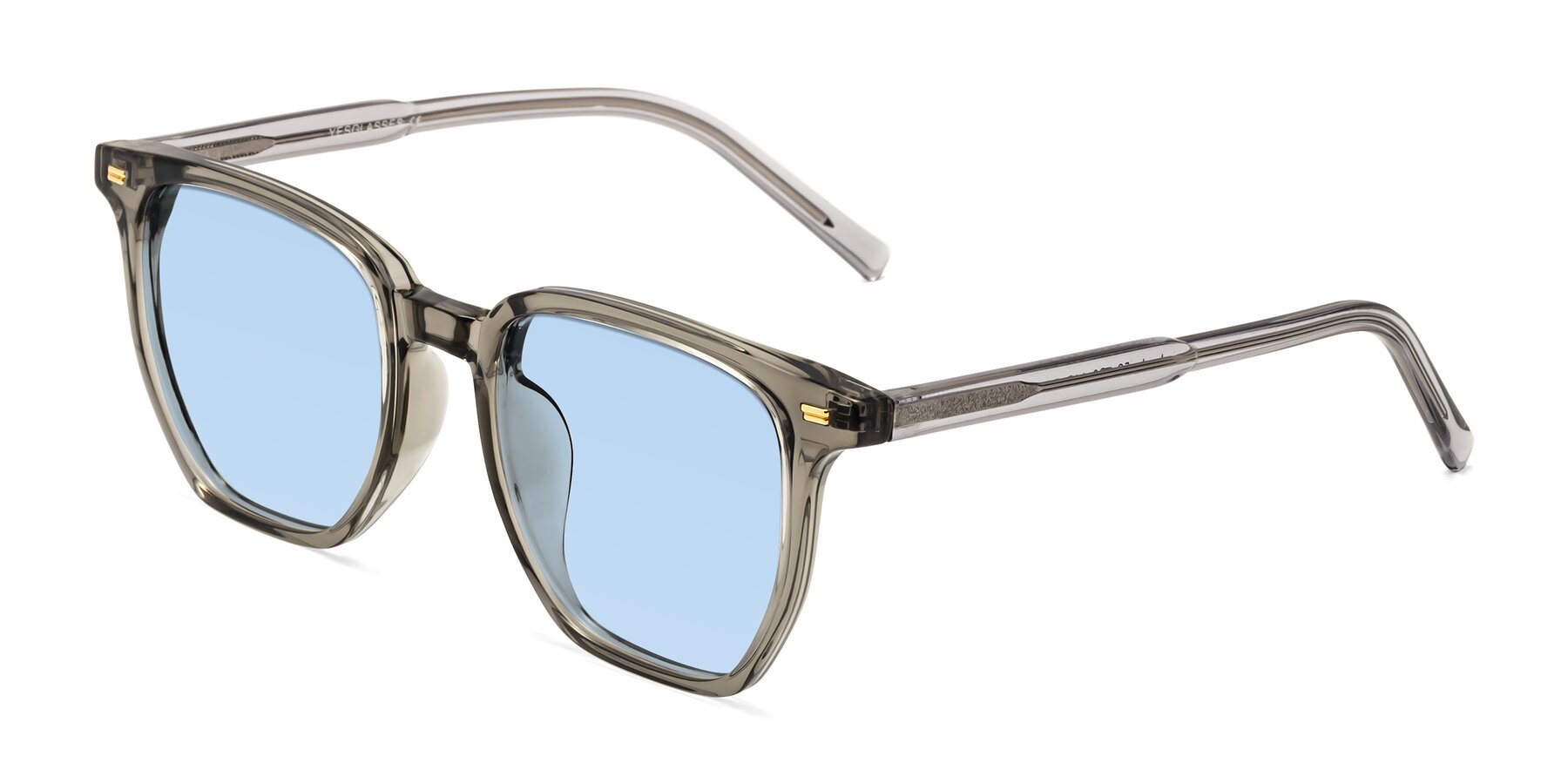 Angle of Lucky in Translucent Gray with Light Blue Tinted Lenses