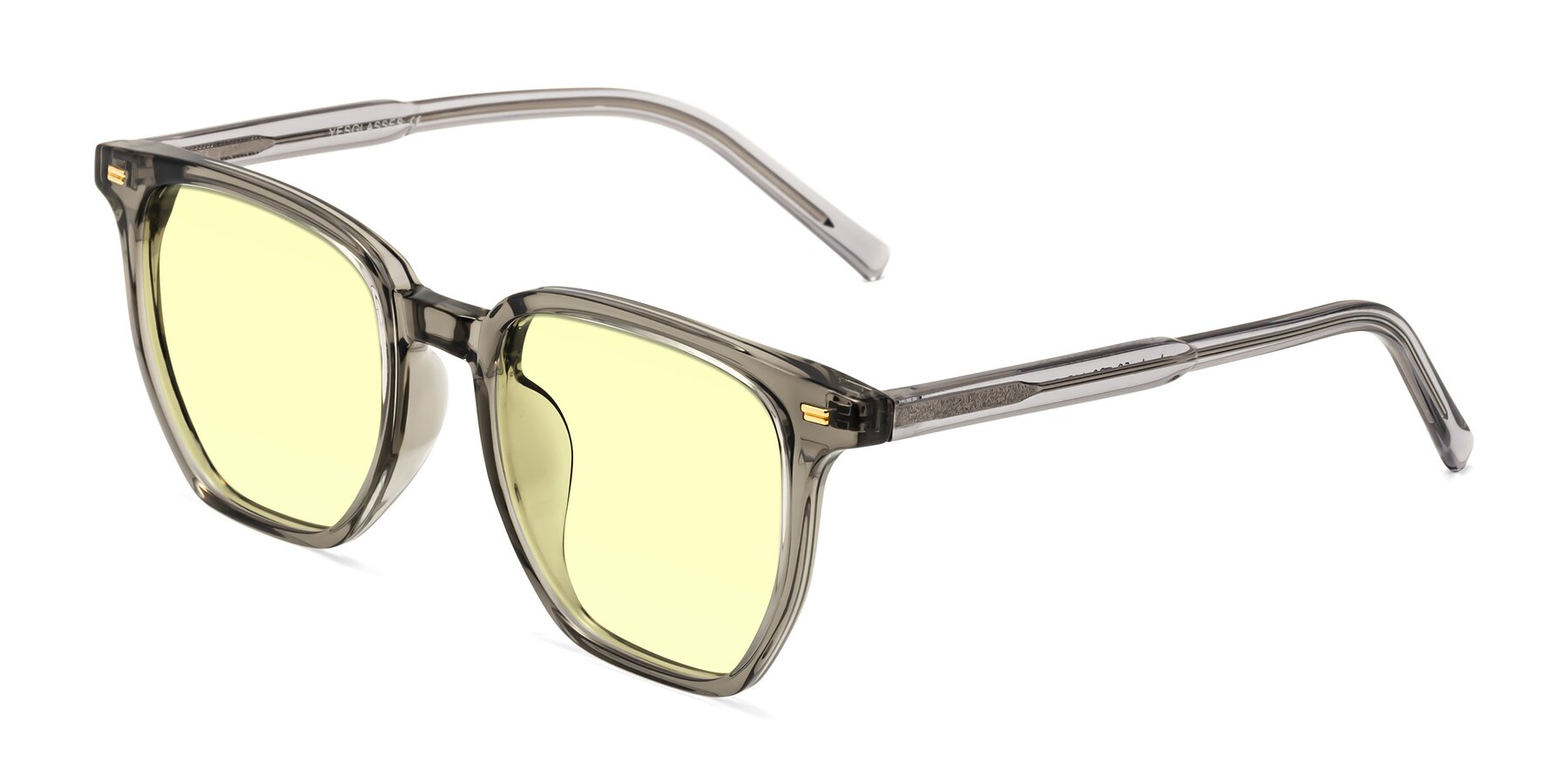 Angle of Lucky in Translucent Gray with Light Yellow Tinted Lenses