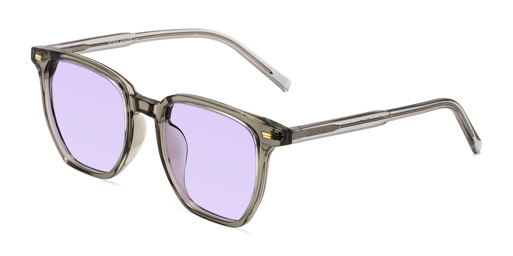 Angle of Lucky in Translucent Gray with Light Purple Tinted Lenses