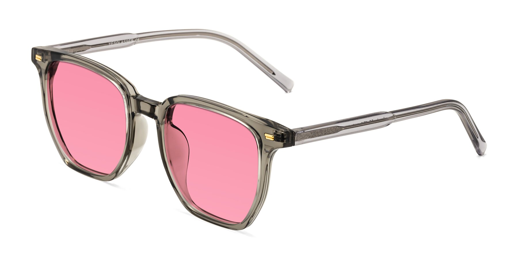 Angle of Lucky in Translucent Gray with Pink Tinted Lenses