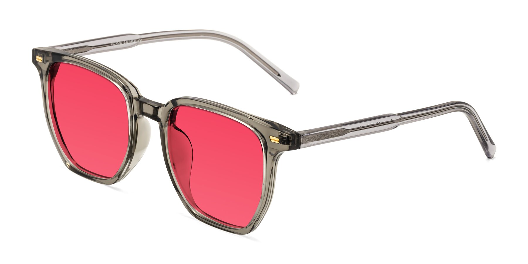 Angle of Lucky in Translucent Gray with Red Tinted Lenses