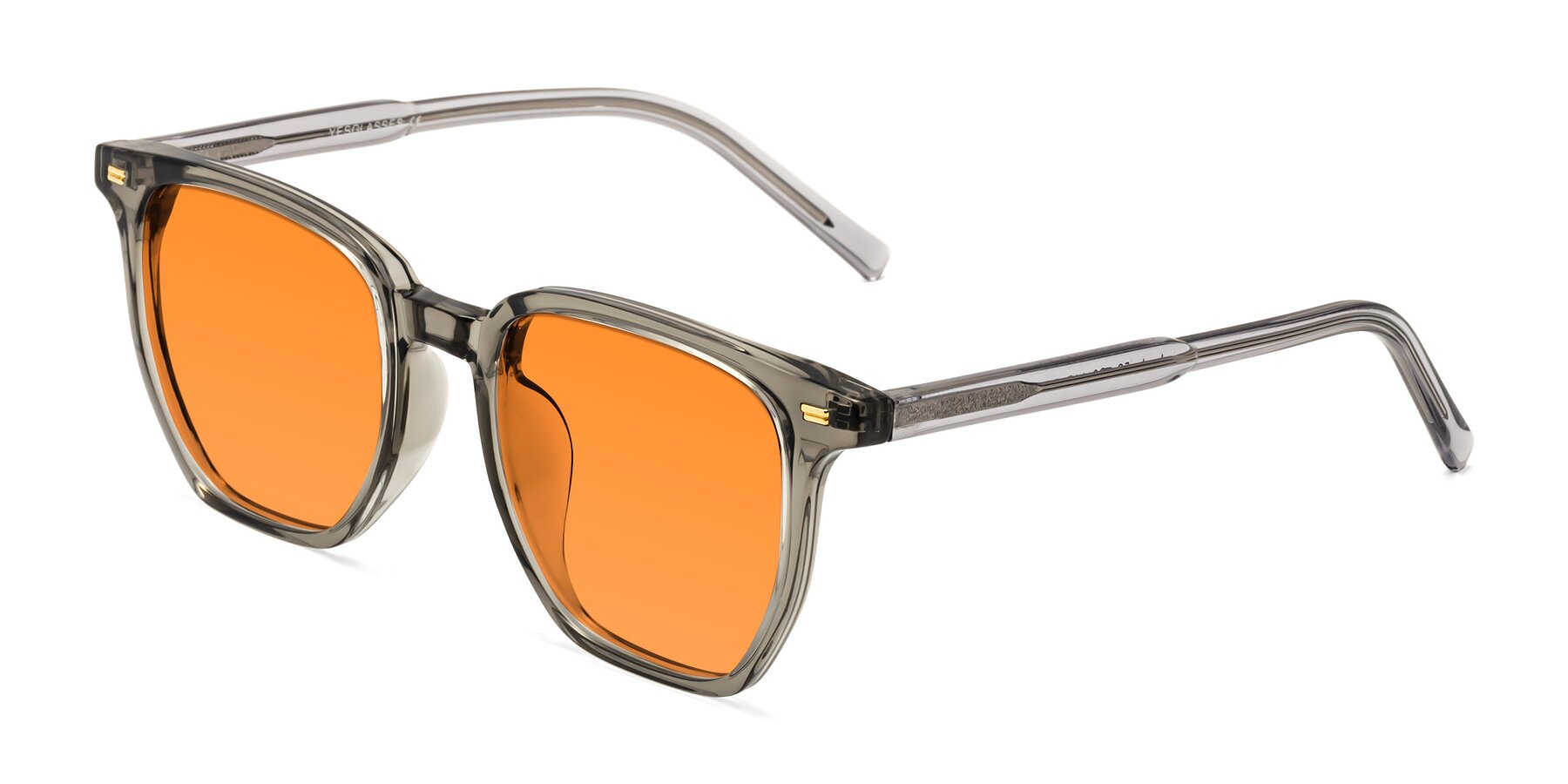 Angle of Lucky in Translucent Gray with Orange Tinted Lenses