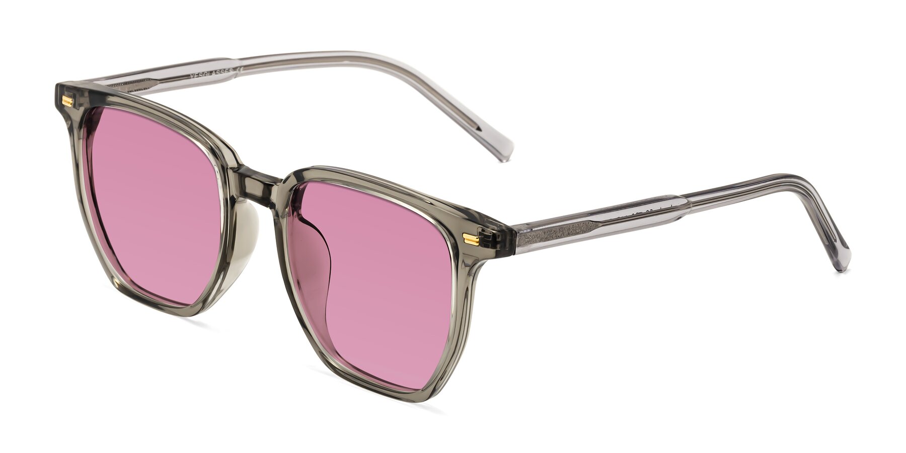 Angle of Lucky in Translucent Gray with Medium Wine Tinted Lenses