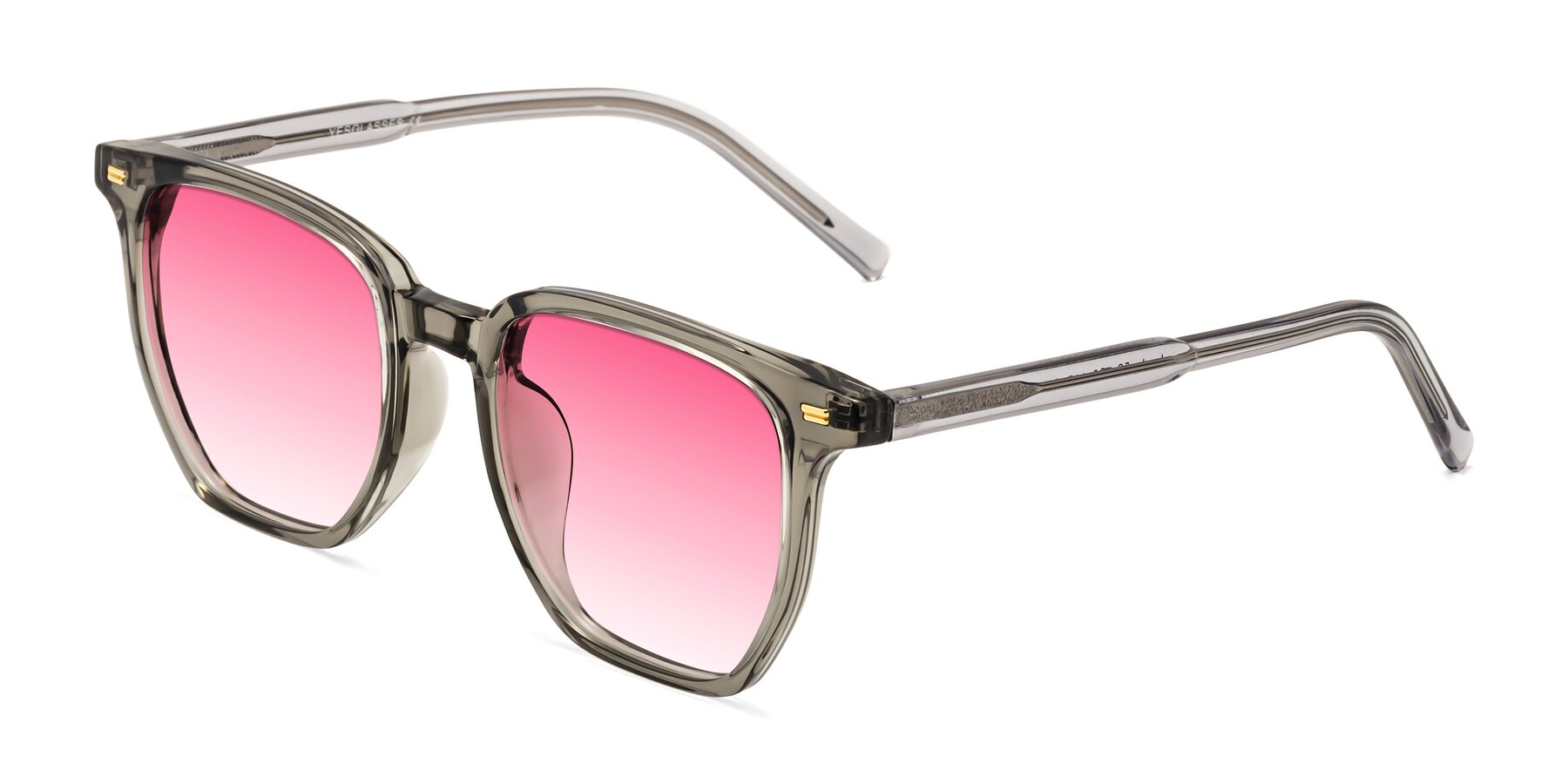 Angle of Lucky in Translucent Gray with Pink Gradient Lenses