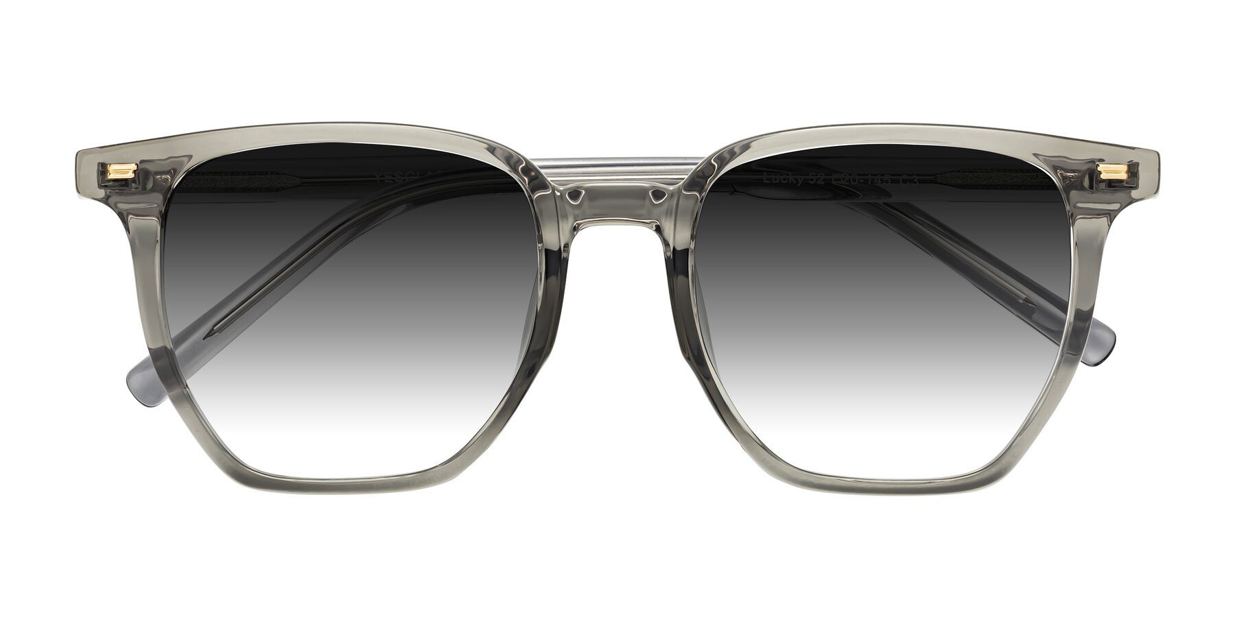 Folded Front of Lucky in Translucent Gray with Gray Gradient Lenses