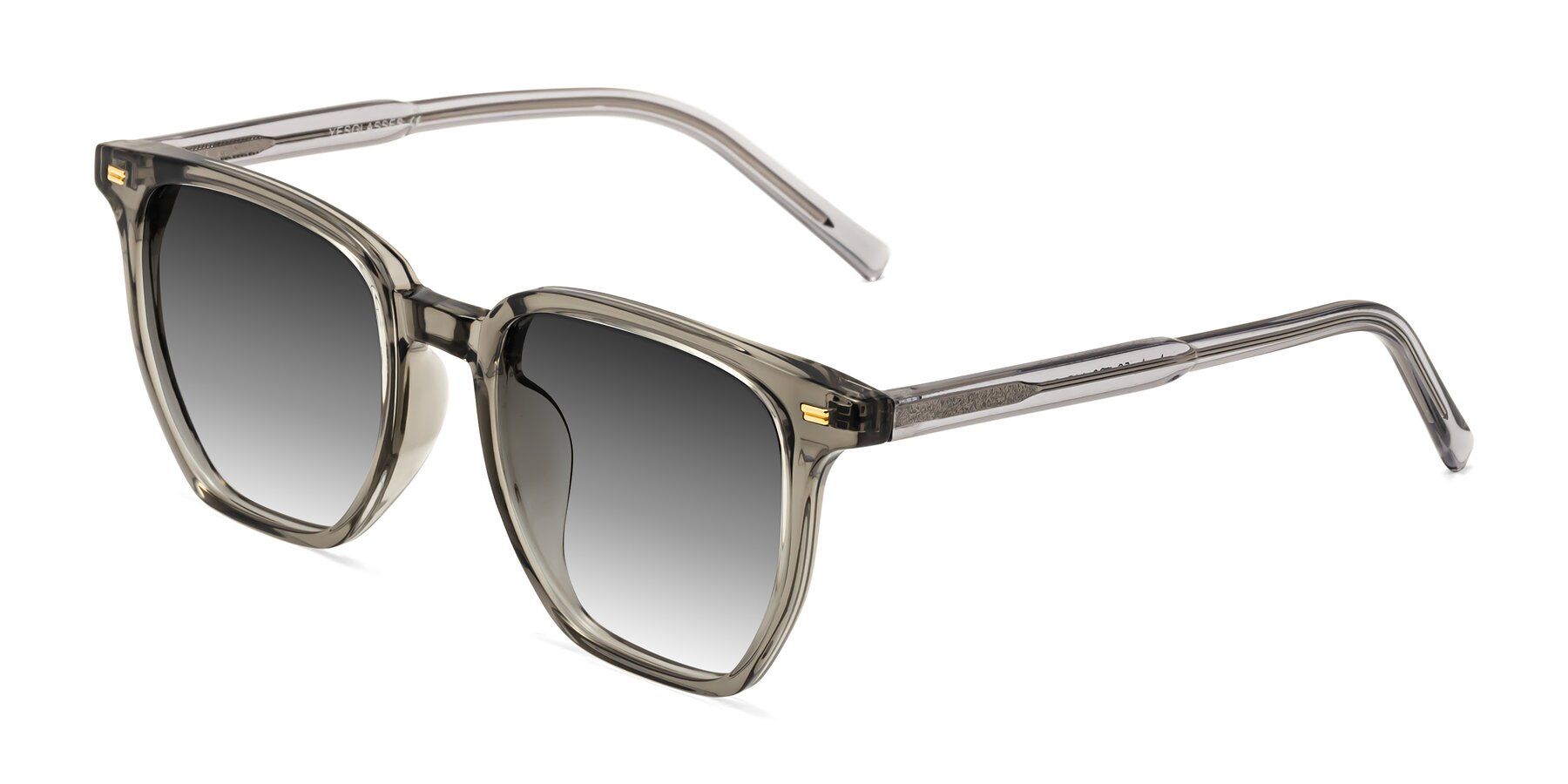 Angle of Lucky in Translucent Gray with Gray Gradient Lenses