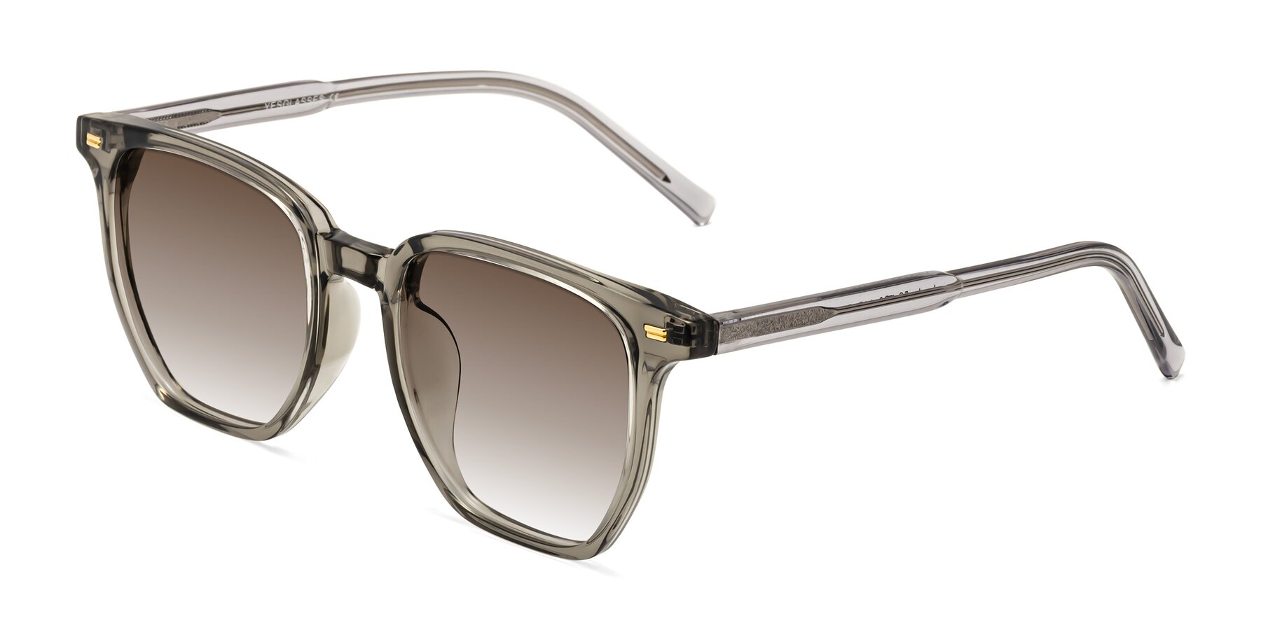 Angle of Lucky in Translucent Gray with Brown Gradient Lenses