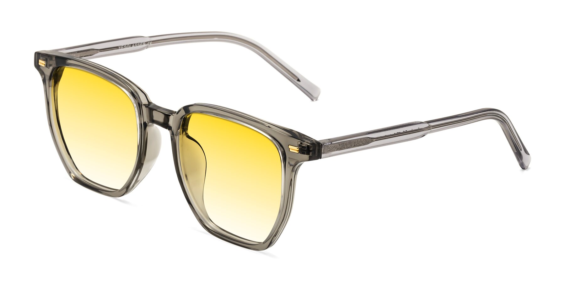 Angle of Lucky in Translucent Gray with Yellow Gradient Lenses