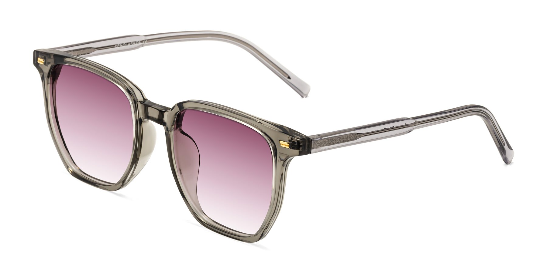 Angle of Lucky in Translucent Gray with Wine Gradient Lenses