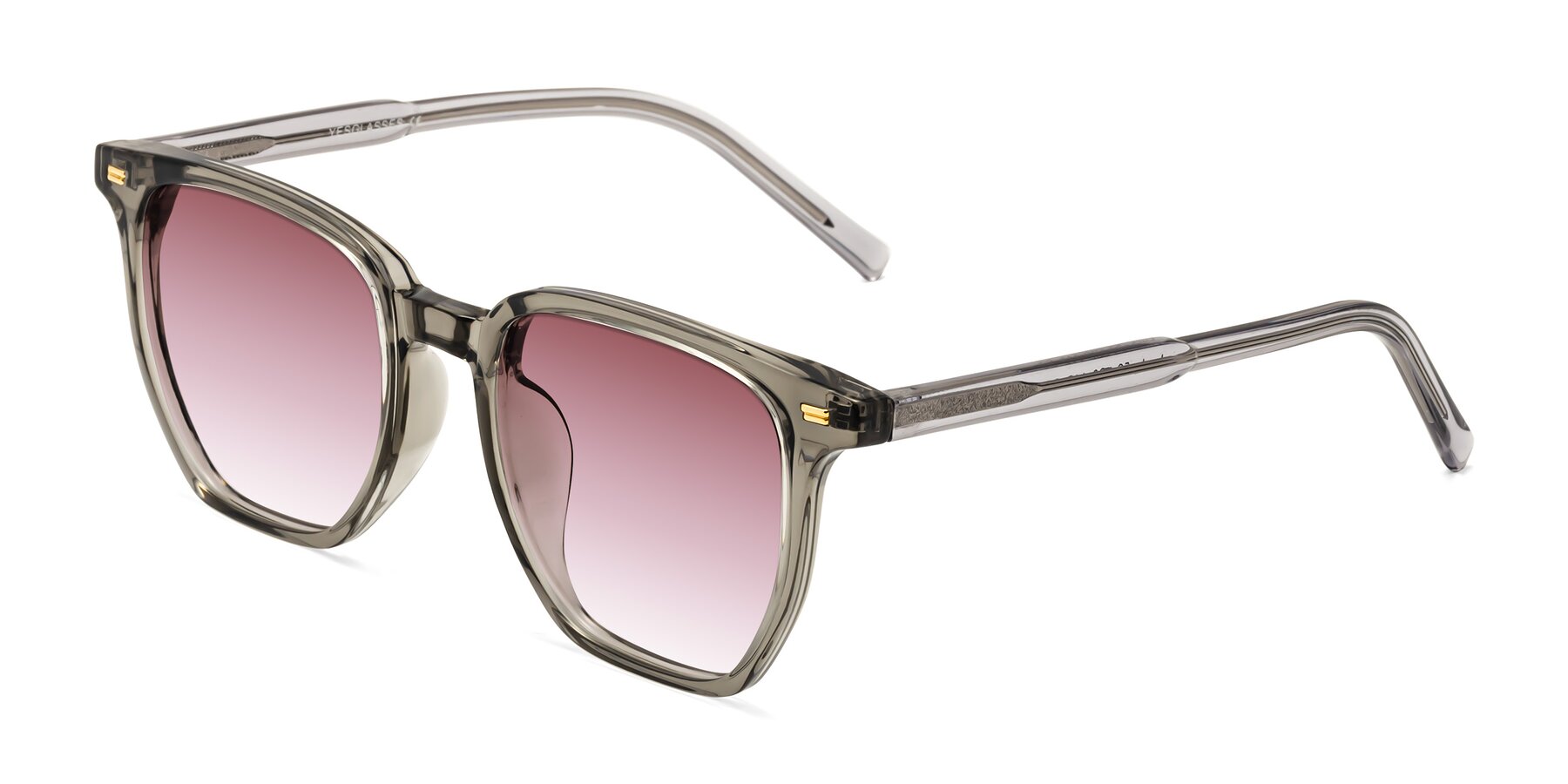 Angle of Lucky in Translucent Gray with Garnet Gradient Lenses