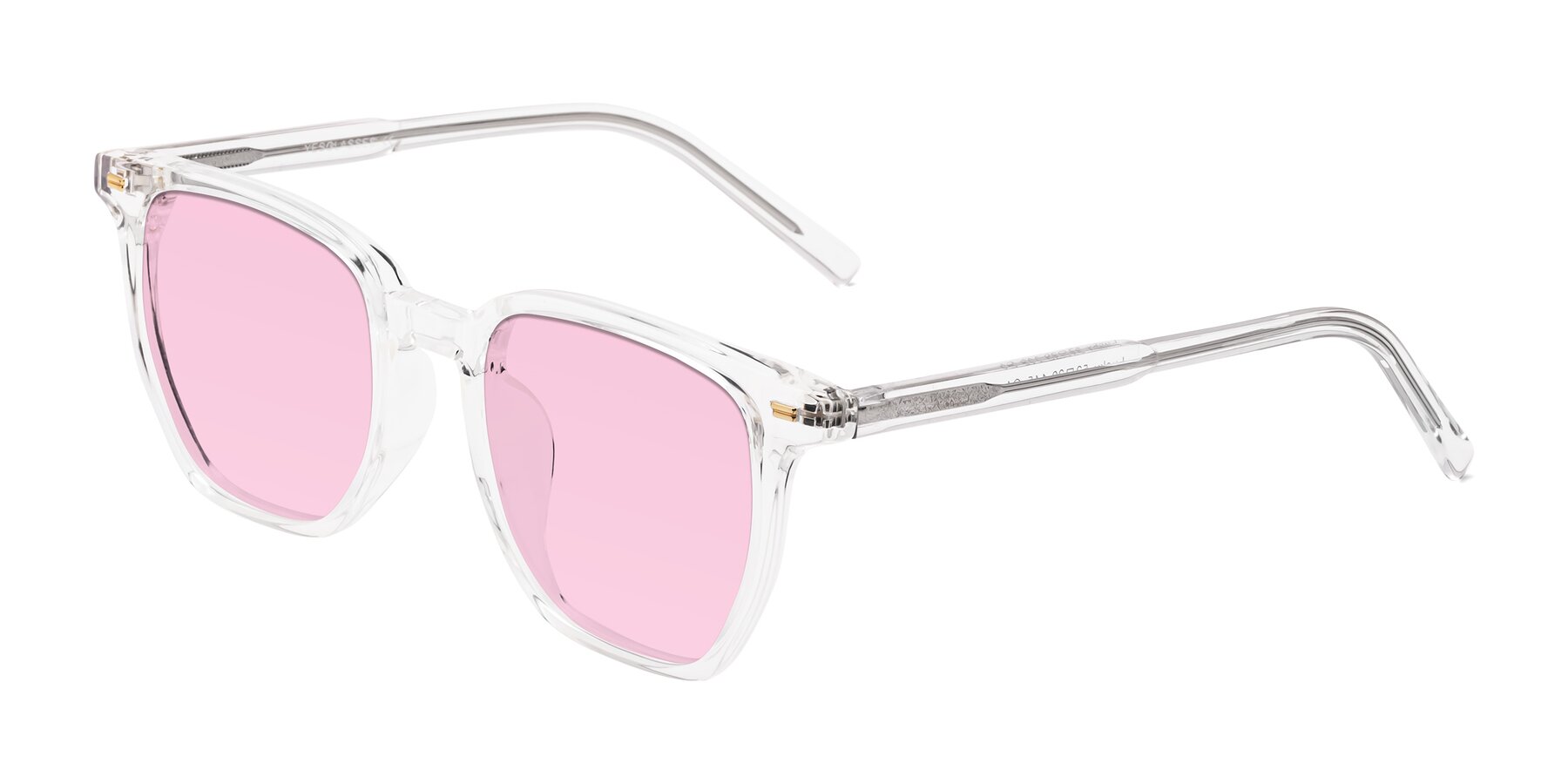 Angle of Lucky in Clear with Light Pink Tinted Lenses