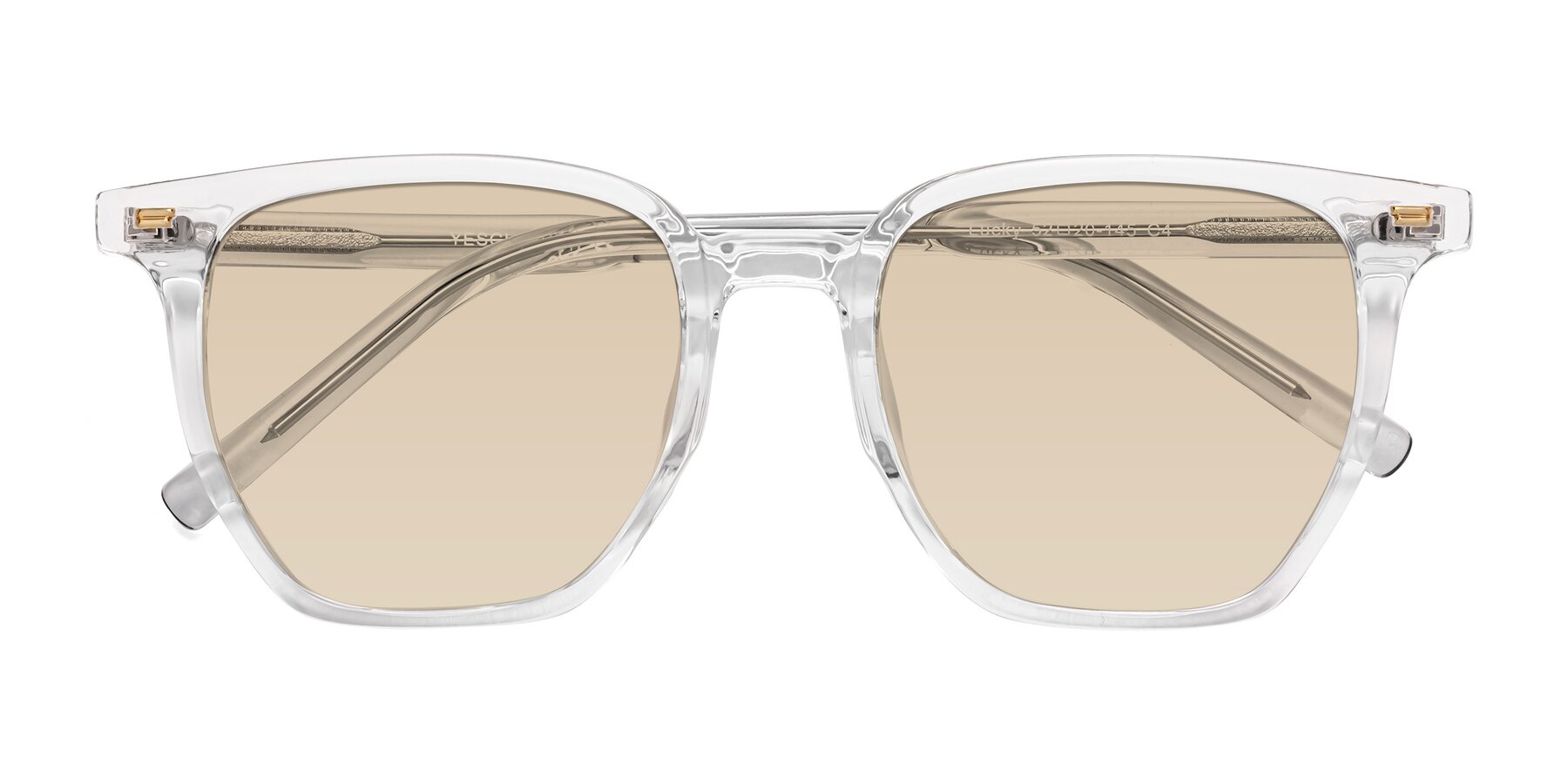 Folded Front of Lucky in Clear with Light Brown Tinted Lenses