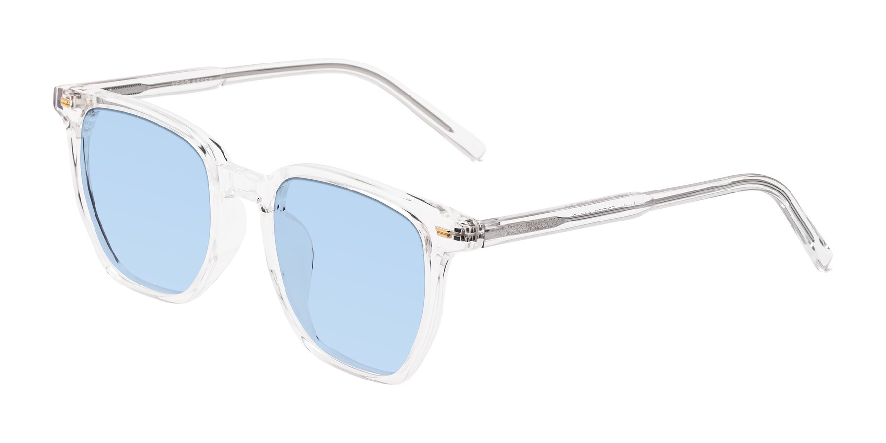 Angle of Lucky in Clear with Light Blue Tinted Lenses