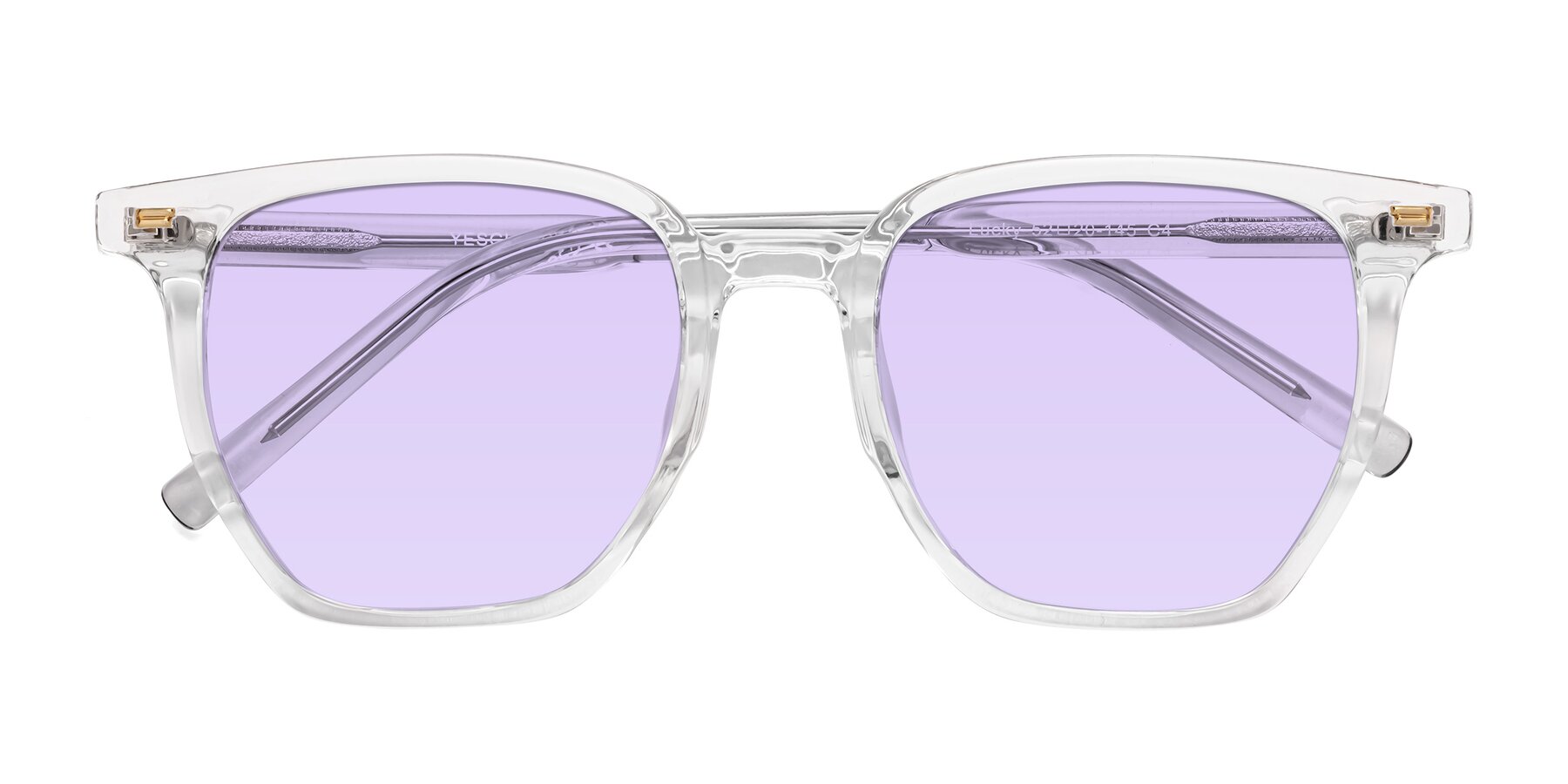 Folded Front of Lucky in Clear with Light Purple Tinted Lenses