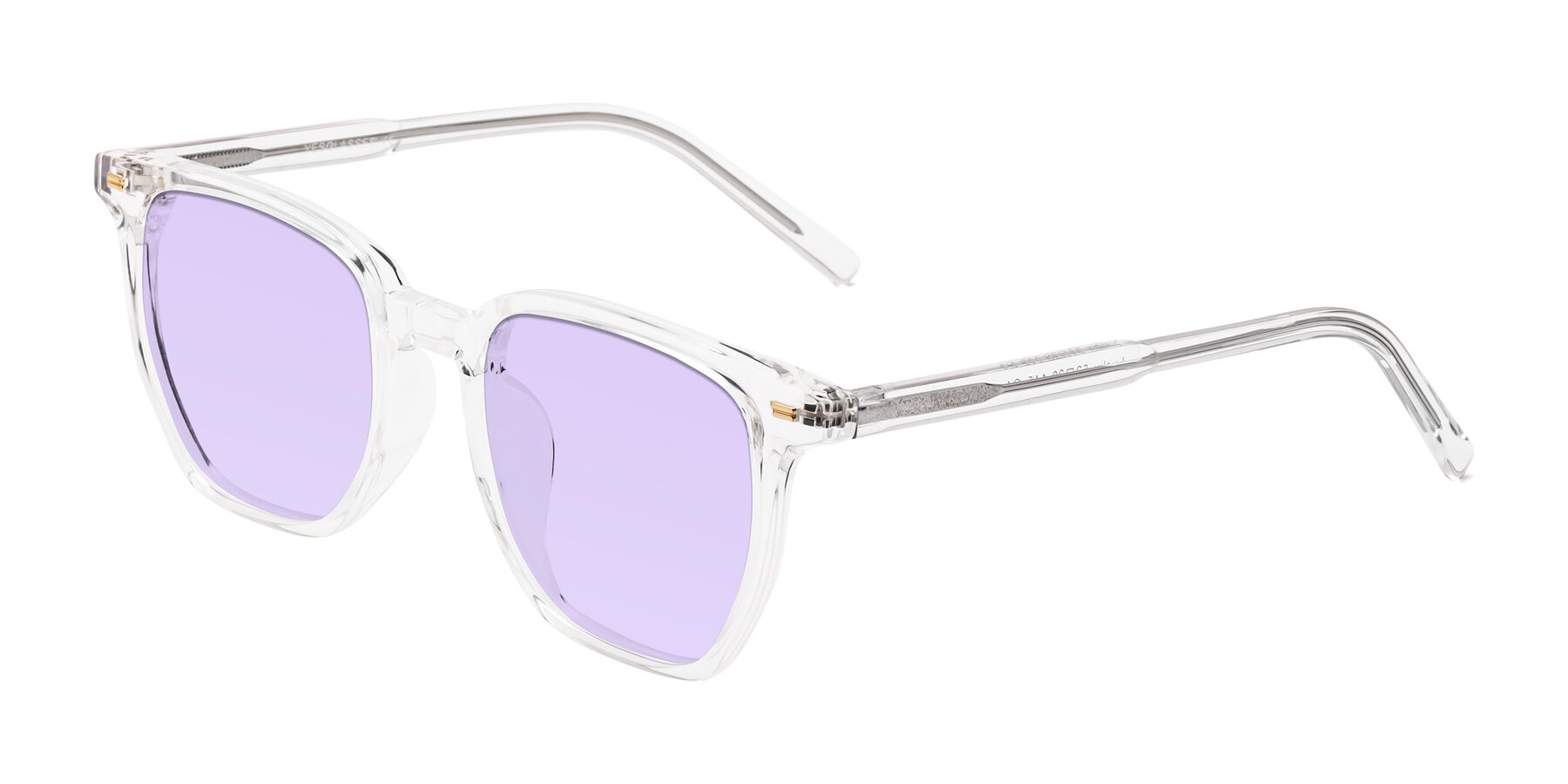 Angle of Lucky in Clear with Light Purple Tinted Lenses