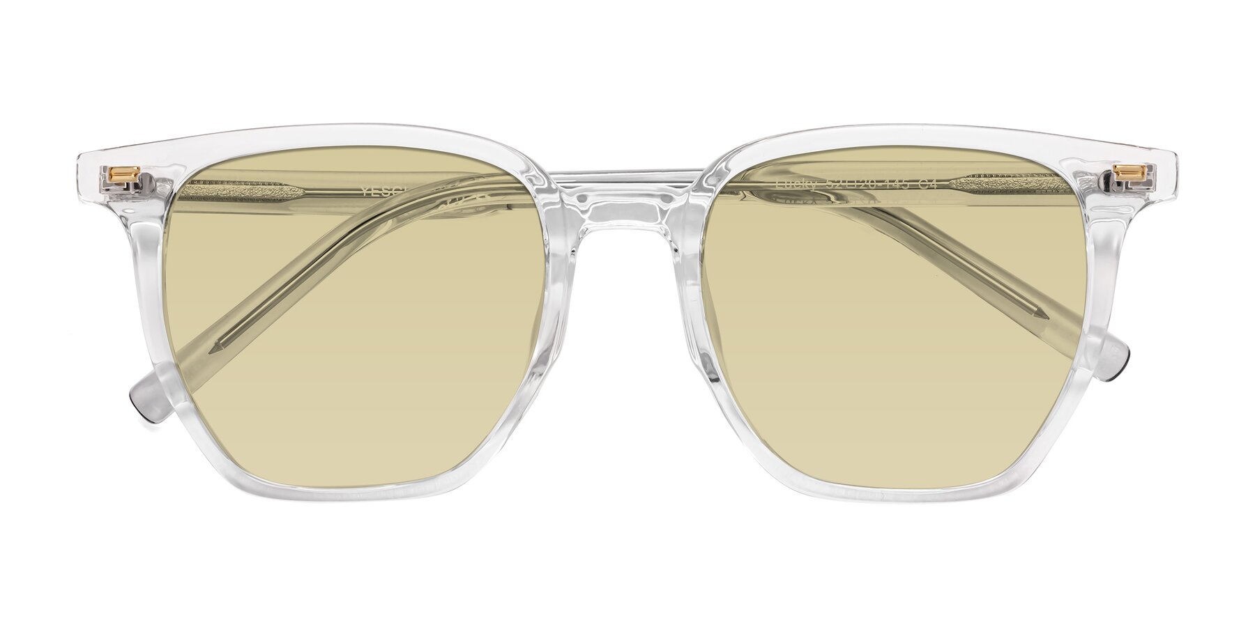 Folded Front of Lucky in Clear with Light Champagne Tinted Lenses