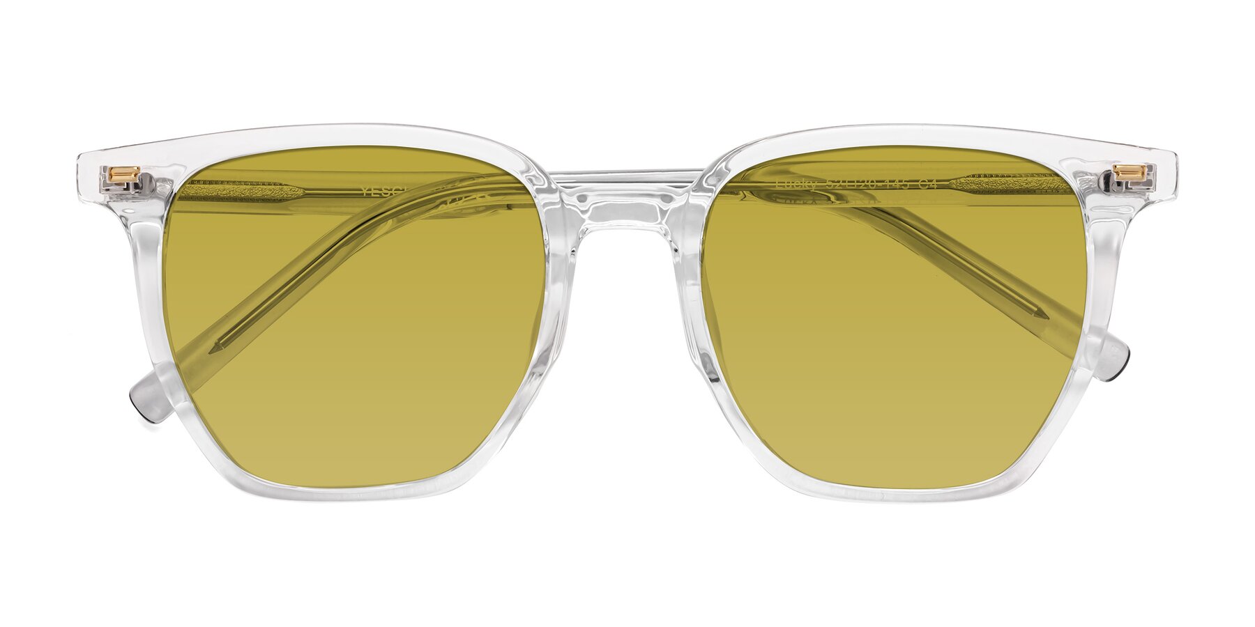 Folded Front of Lucky in Clear with Champagne Tinted Lenses