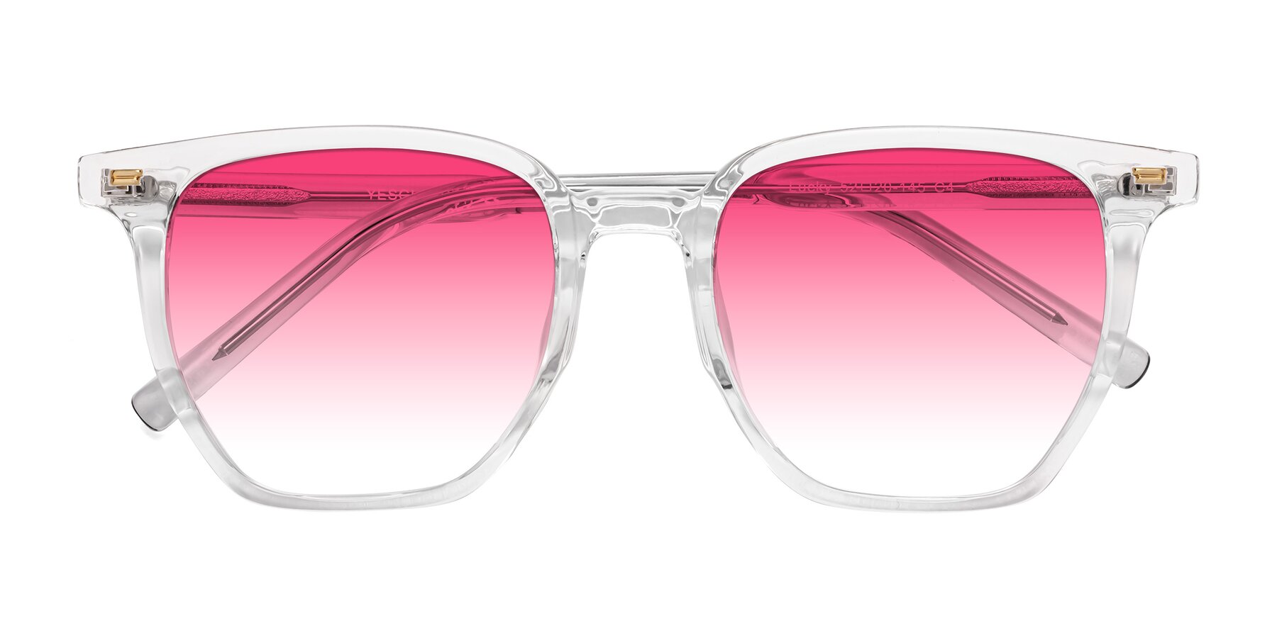 Folded Front of Lucky in Clear with Pink Gradient Lenses