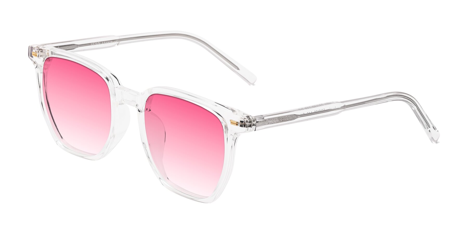 Angle of Lucky in Clear with Pink Gradient Lenses