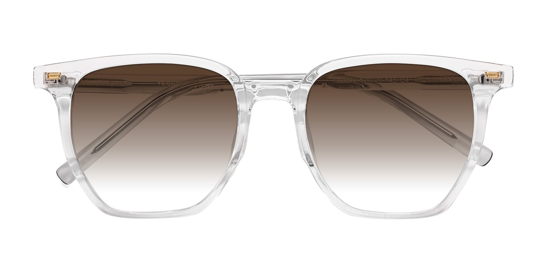 Folded Front of Lucky in Clear with Brown Gradient Lenses