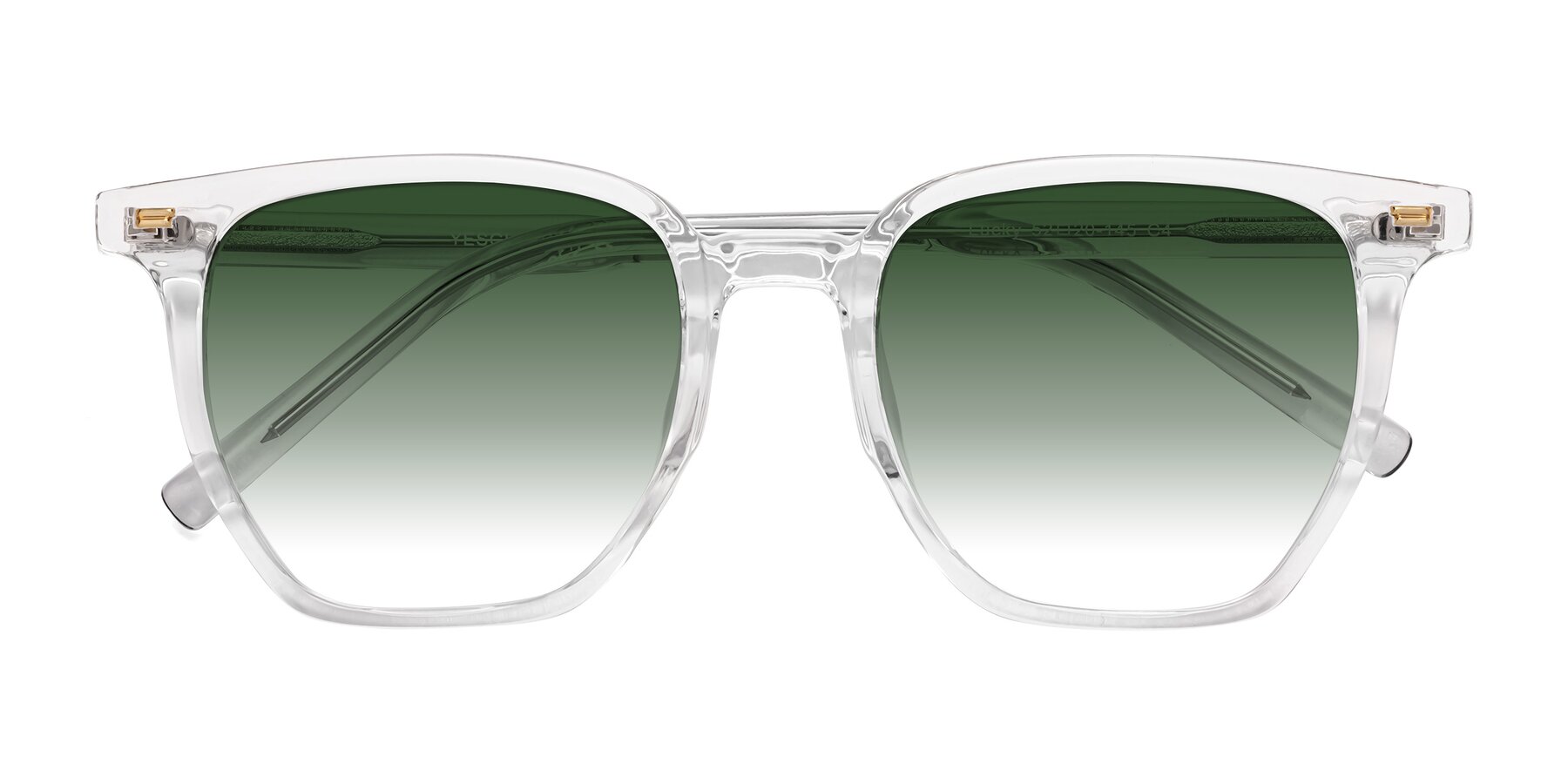 Folded Front of Lucky in Clear with Green Gradient Lenses