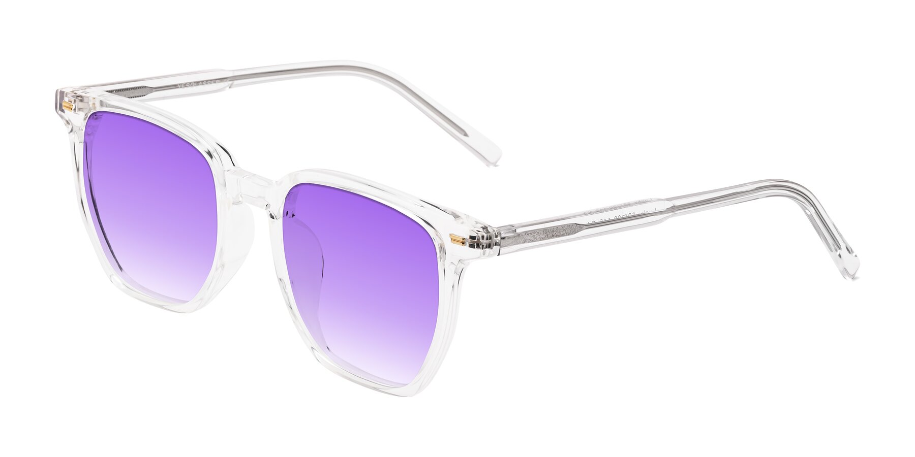 Angle of Lucky in Clear with Purple Gradient Lenses