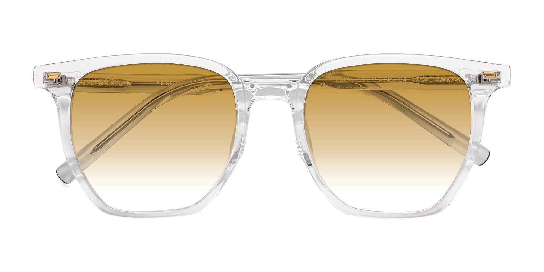 Folded Front of Lucky in Clear with Champagne Gradient Lenses