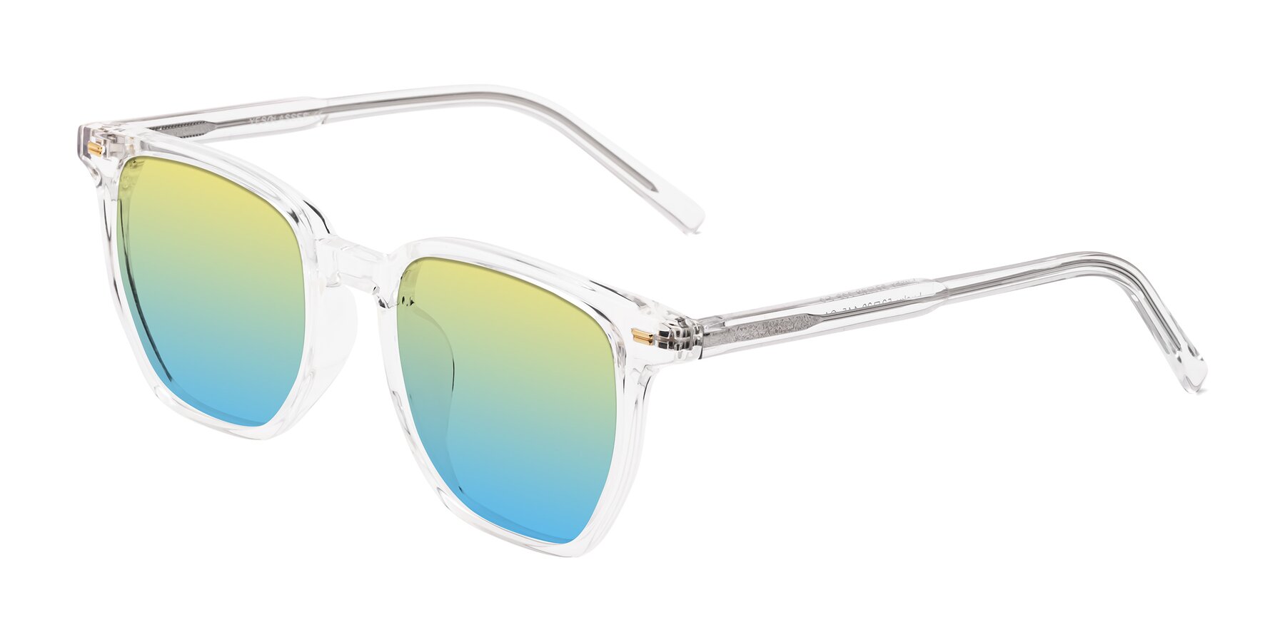 Angle of Lucky in Clear with Yellow / Blue Gradient Lenses