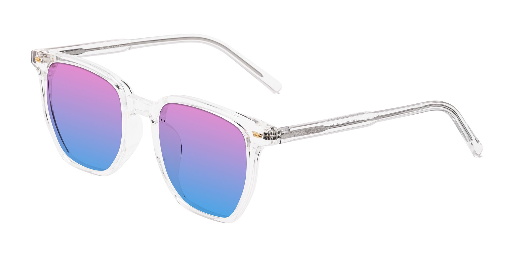 Angle of Lucky in Clear with Pink / Blue Gradient Lenses